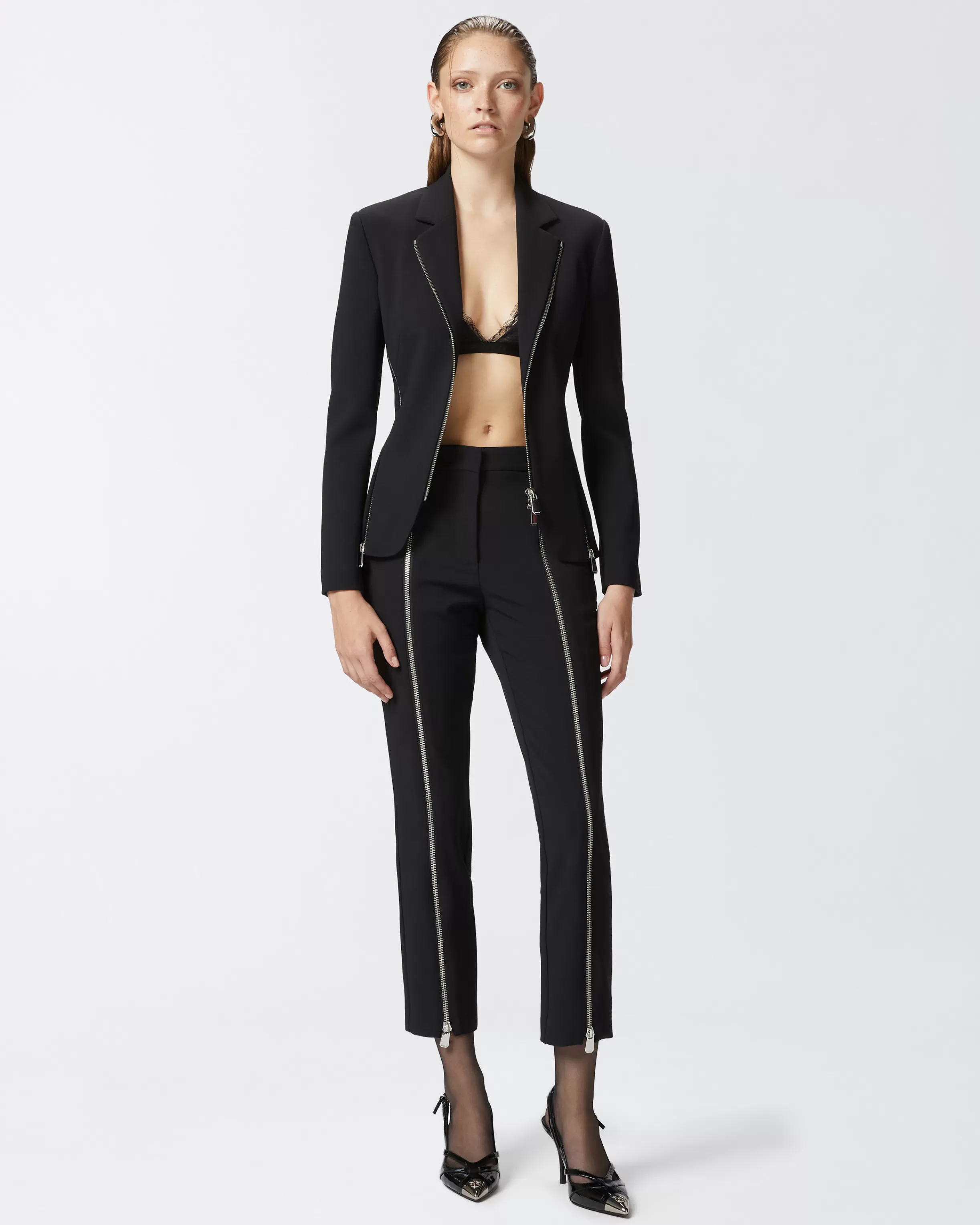 PINKO Slim-fit trousers with metal zip