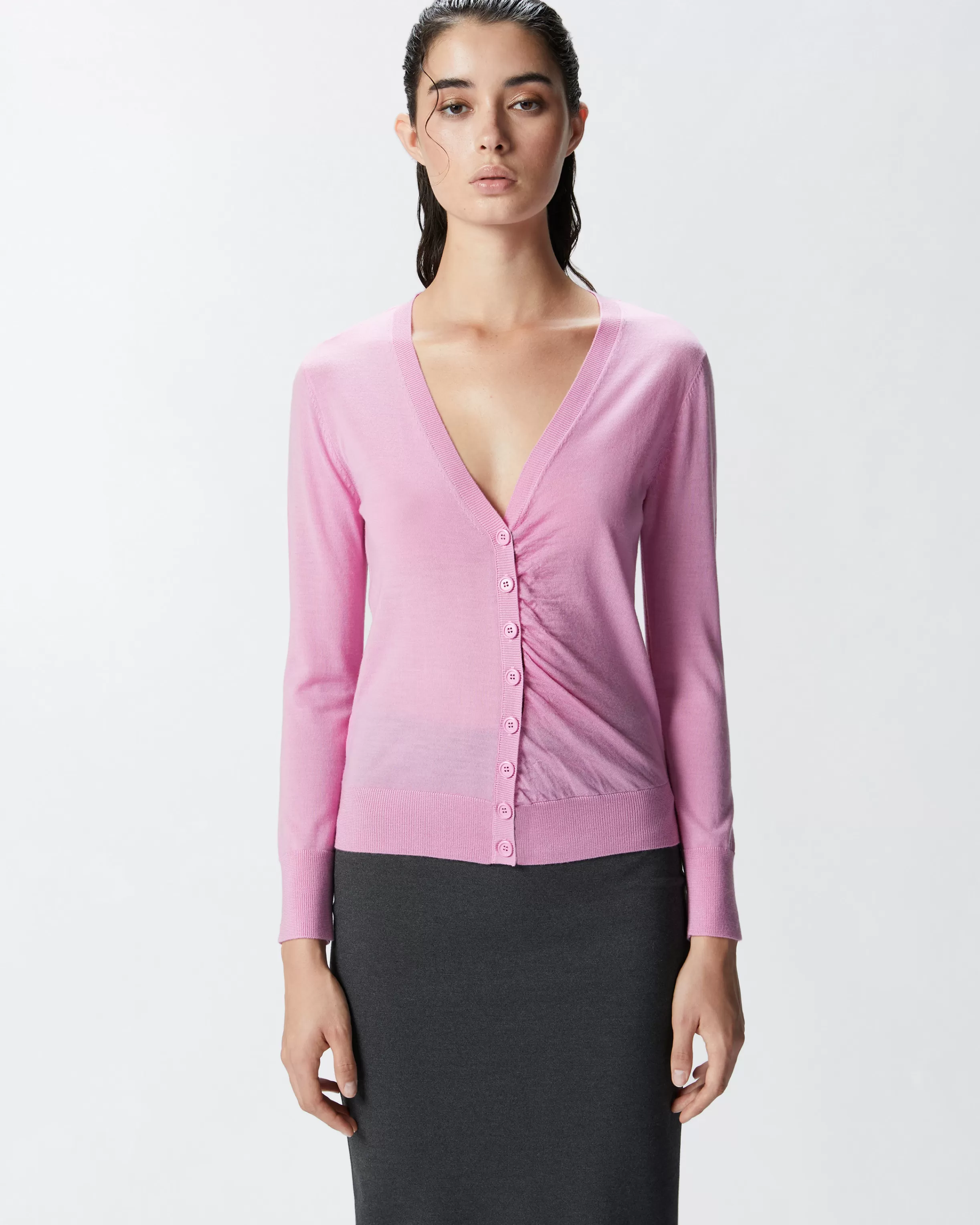 PINKO Slim-fit V-neck wool cardigan