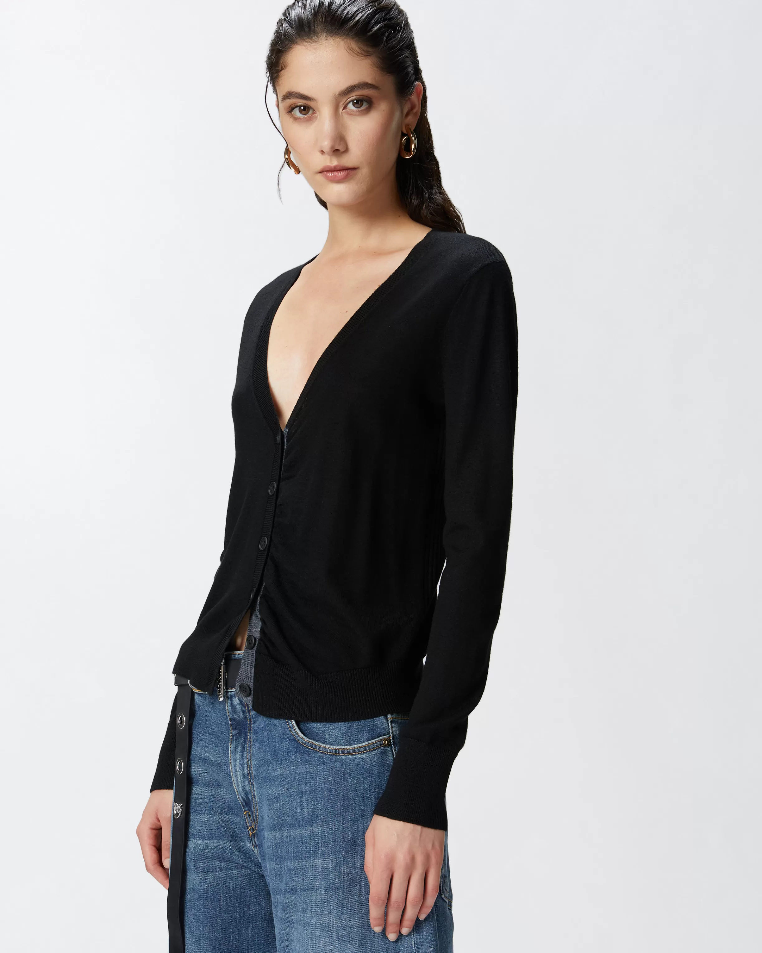 PINKO Slim-fit V-neck wool cardigan