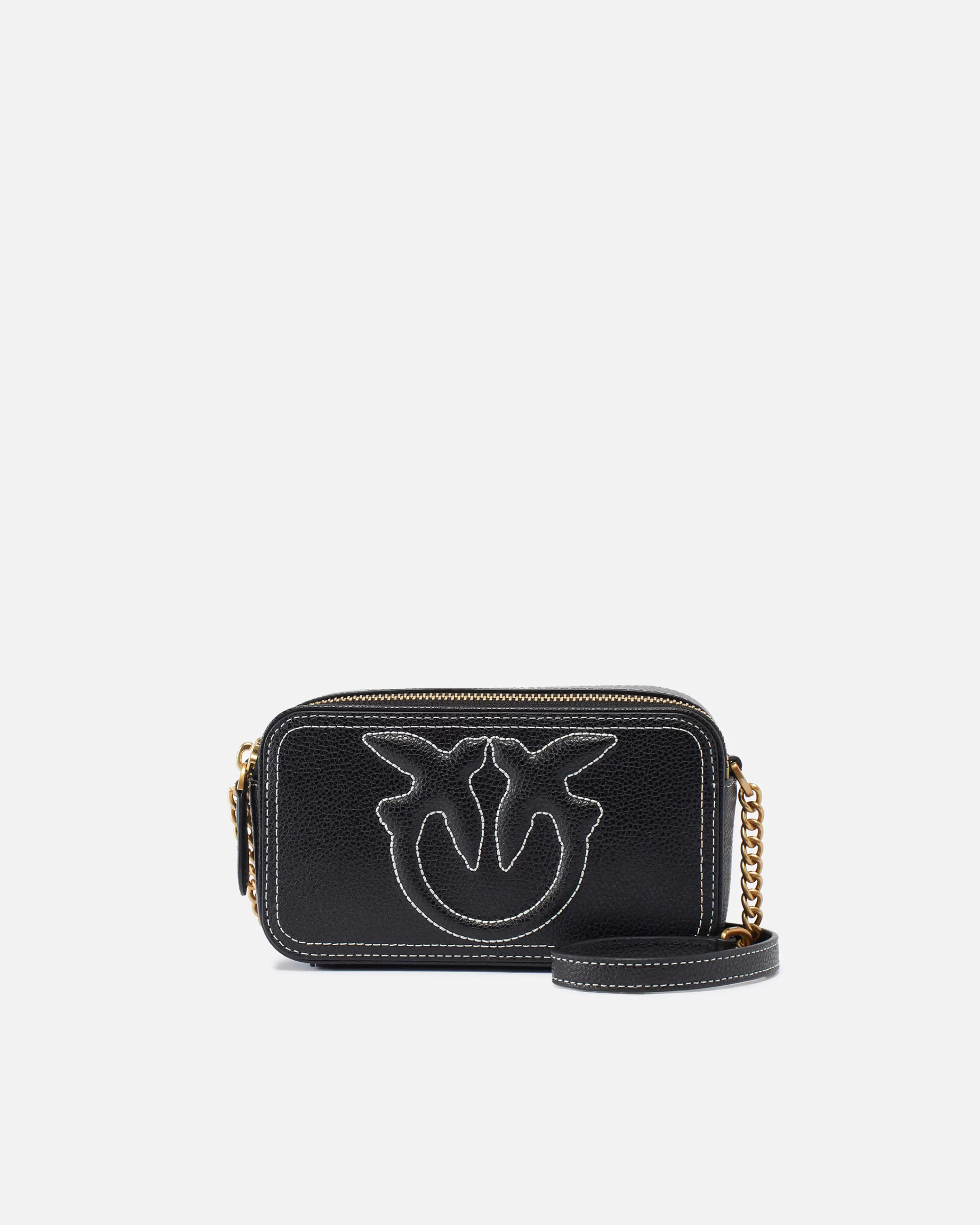 PINKO Small crossbody bag with raised Love Birds logo