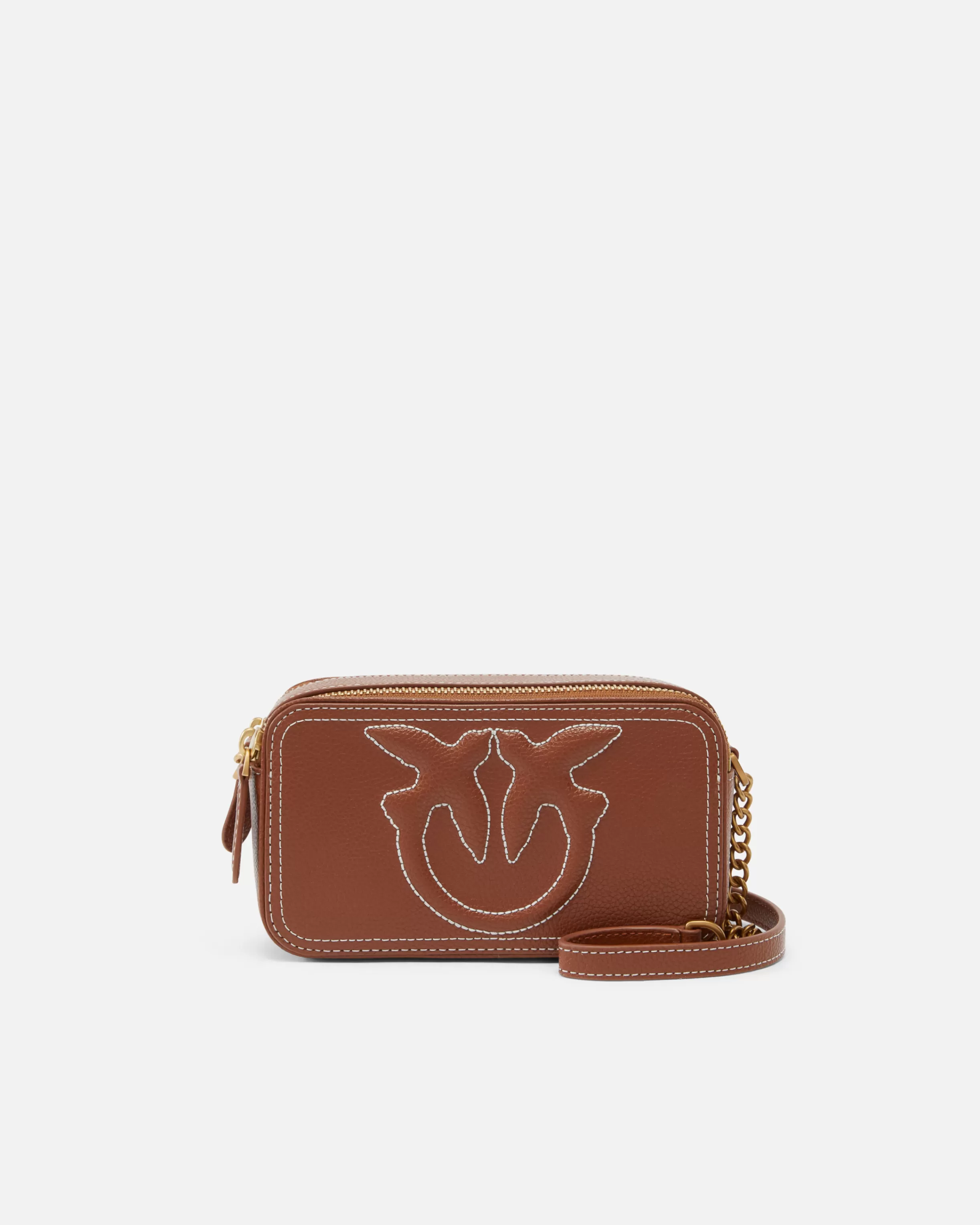 PINKO Small crossbody bag with raised Love Birds logo