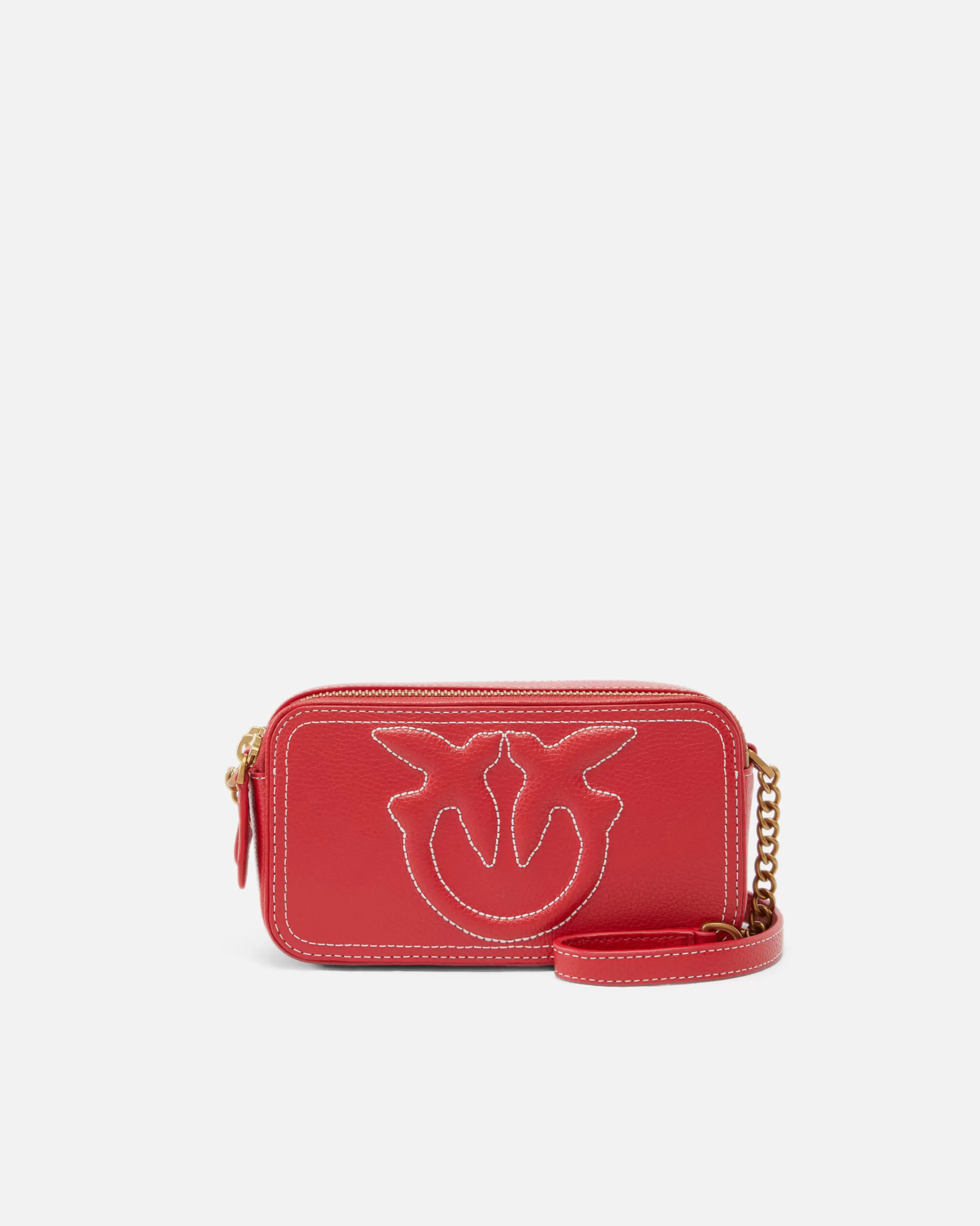 PINKO Small crossbody bag with raised Love Birds logo