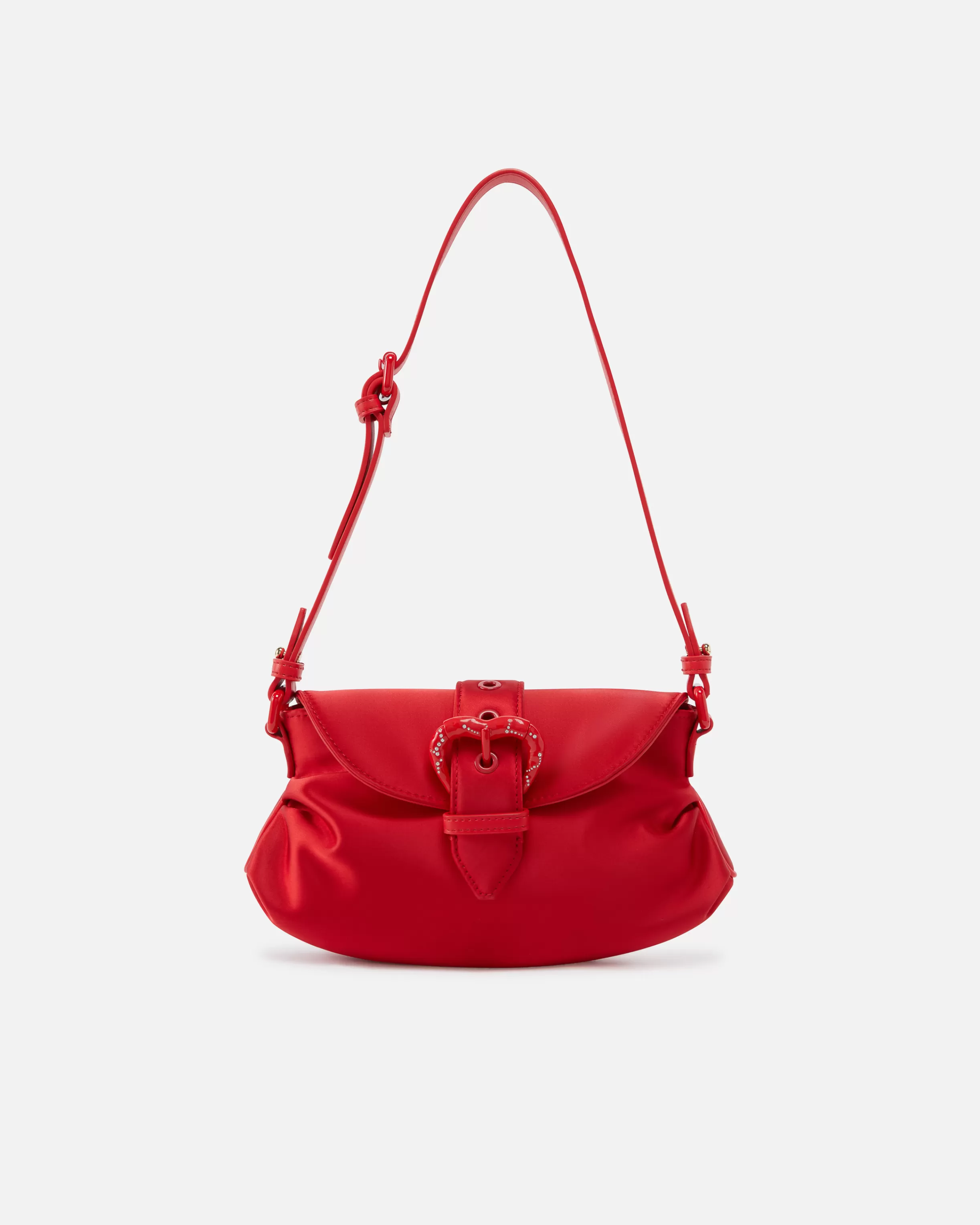 PINKO Small Jolene shoulder bag in duchesse with heart-shaped buckle