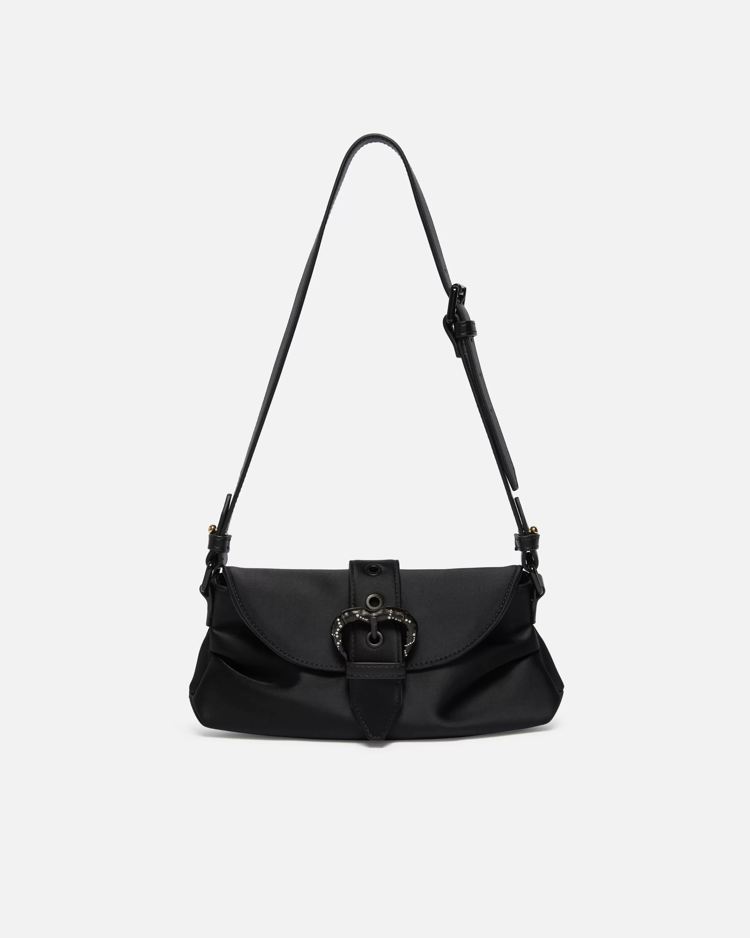 PINKO Small Jolene shoulder bag in duchesse with heart-shaped buckle