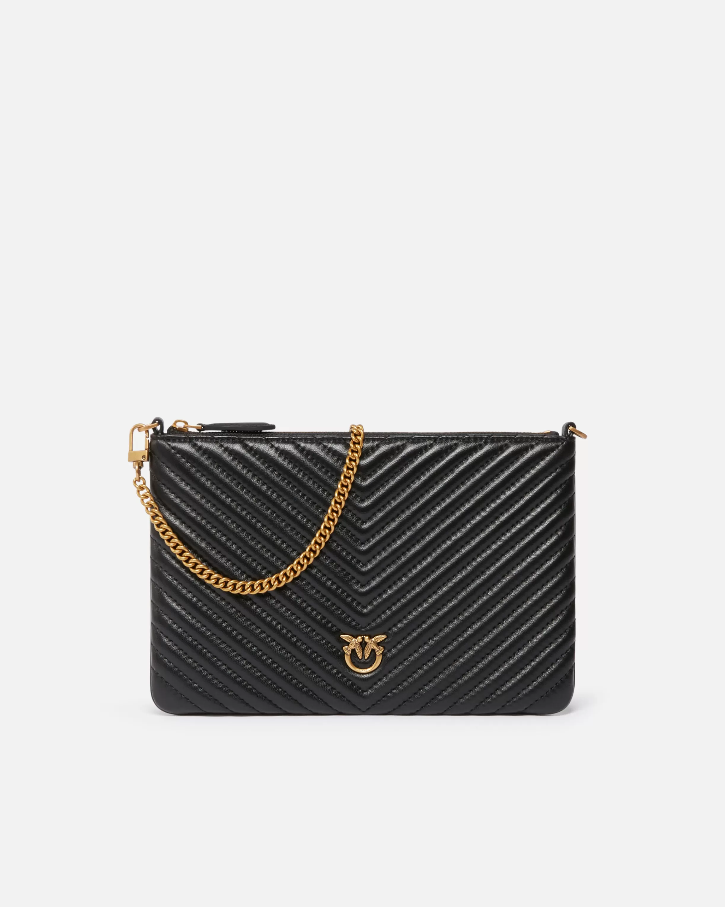 PINKO Small quilted nappa leather envelope bag