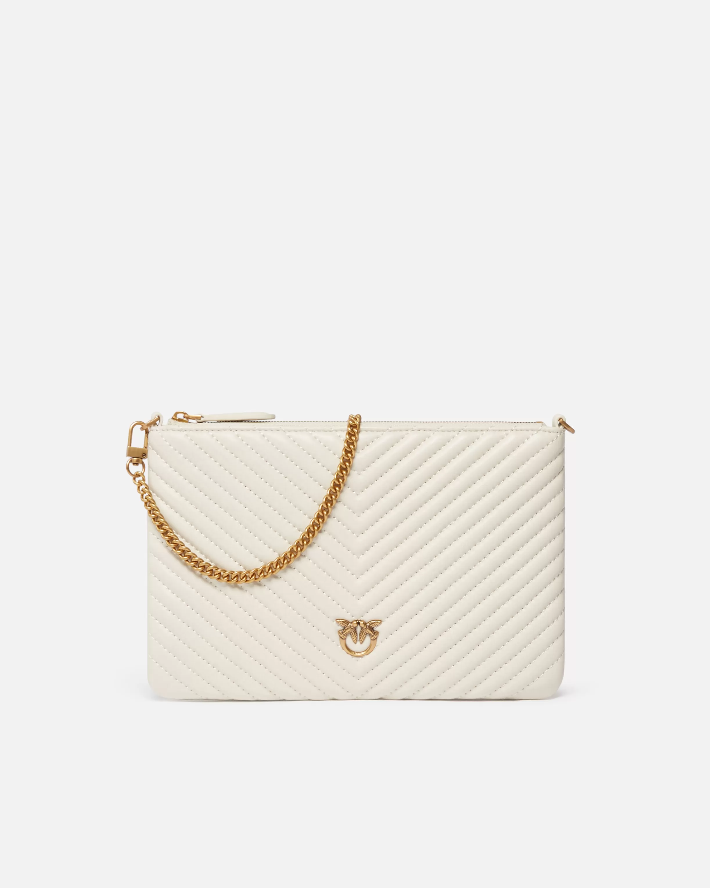 PINKO Small quilted nappa leather envelope bag