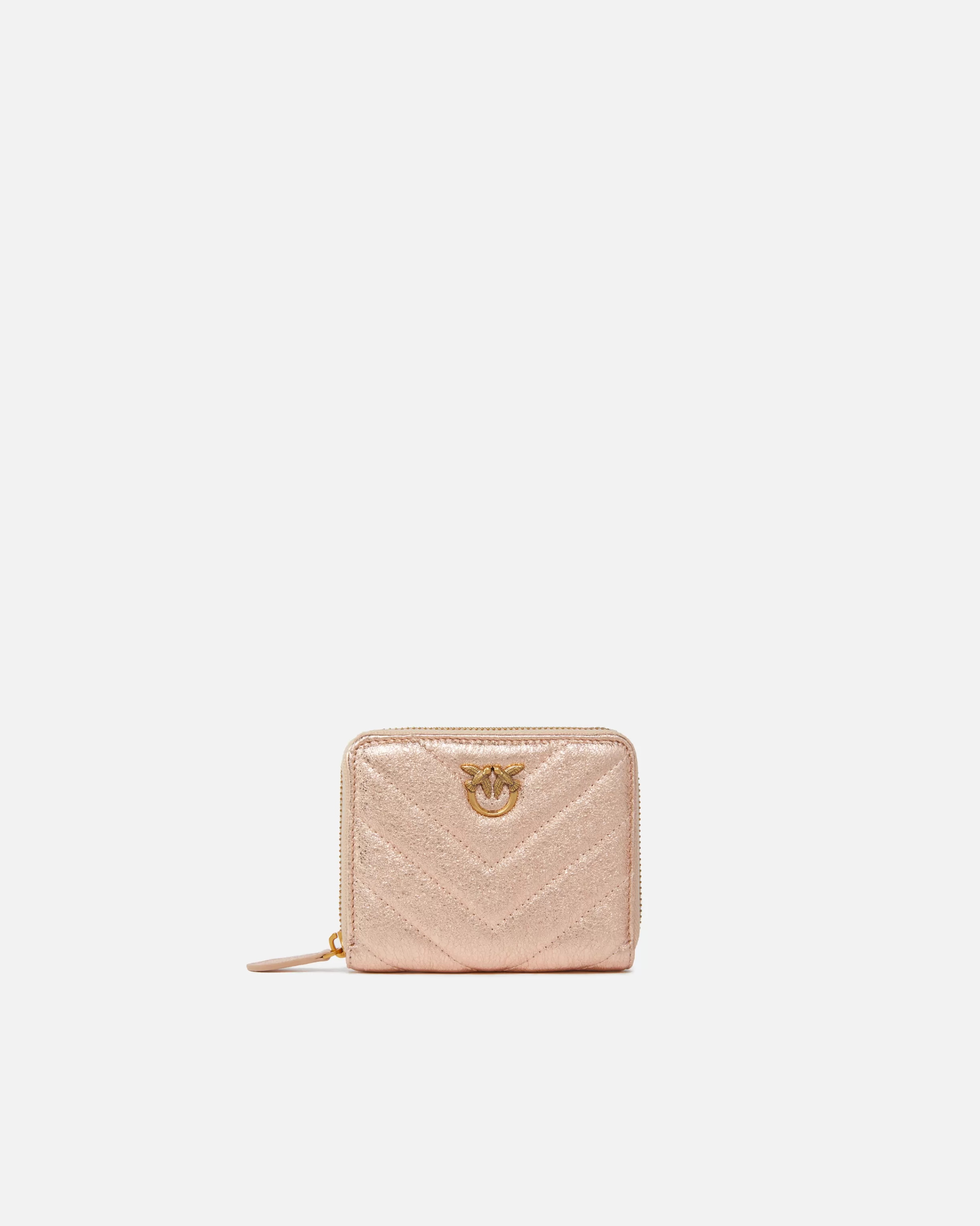 PINKO Small wallet in laminated, quilted leather