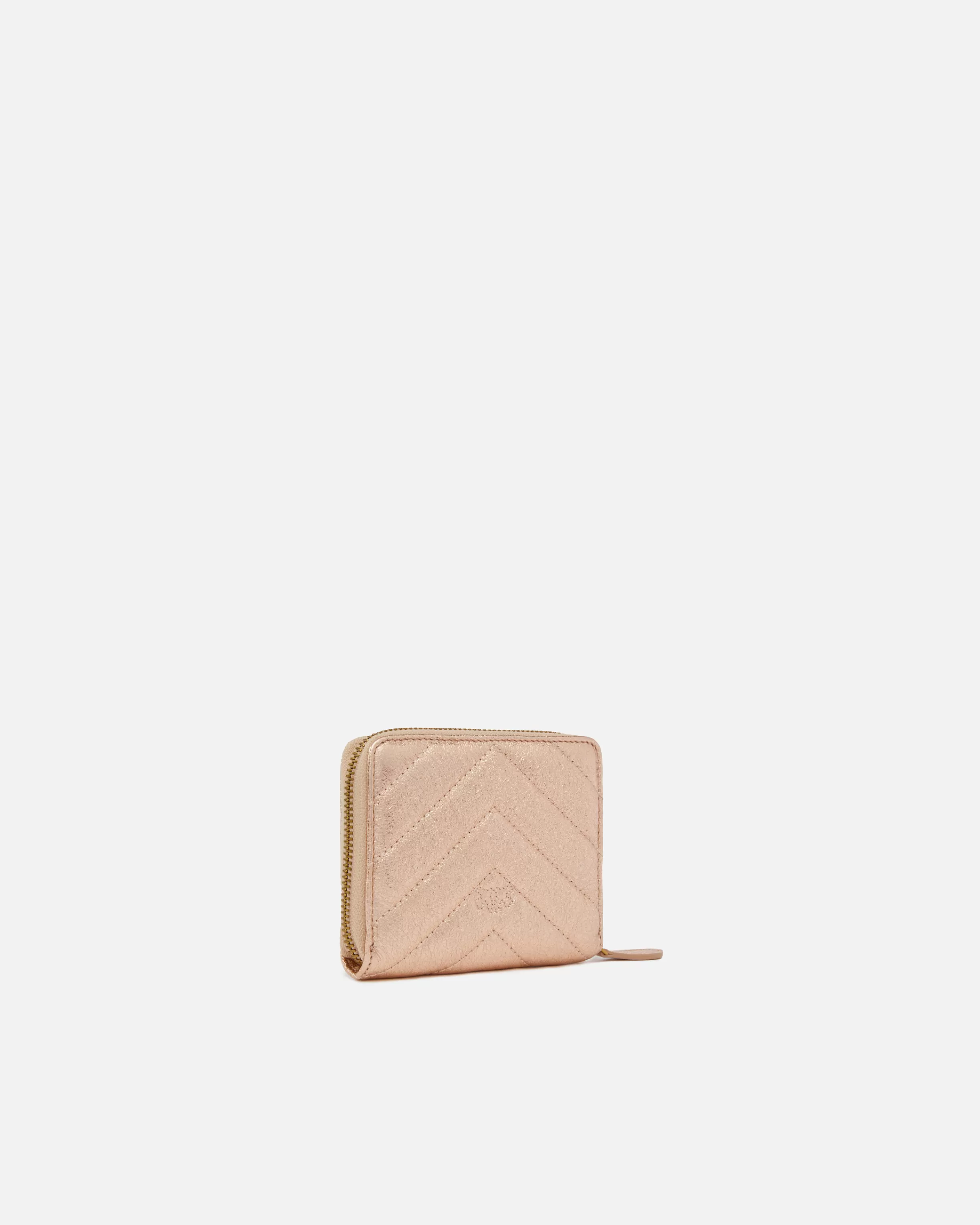 PINKO Small wallet in laminated, quilted leather