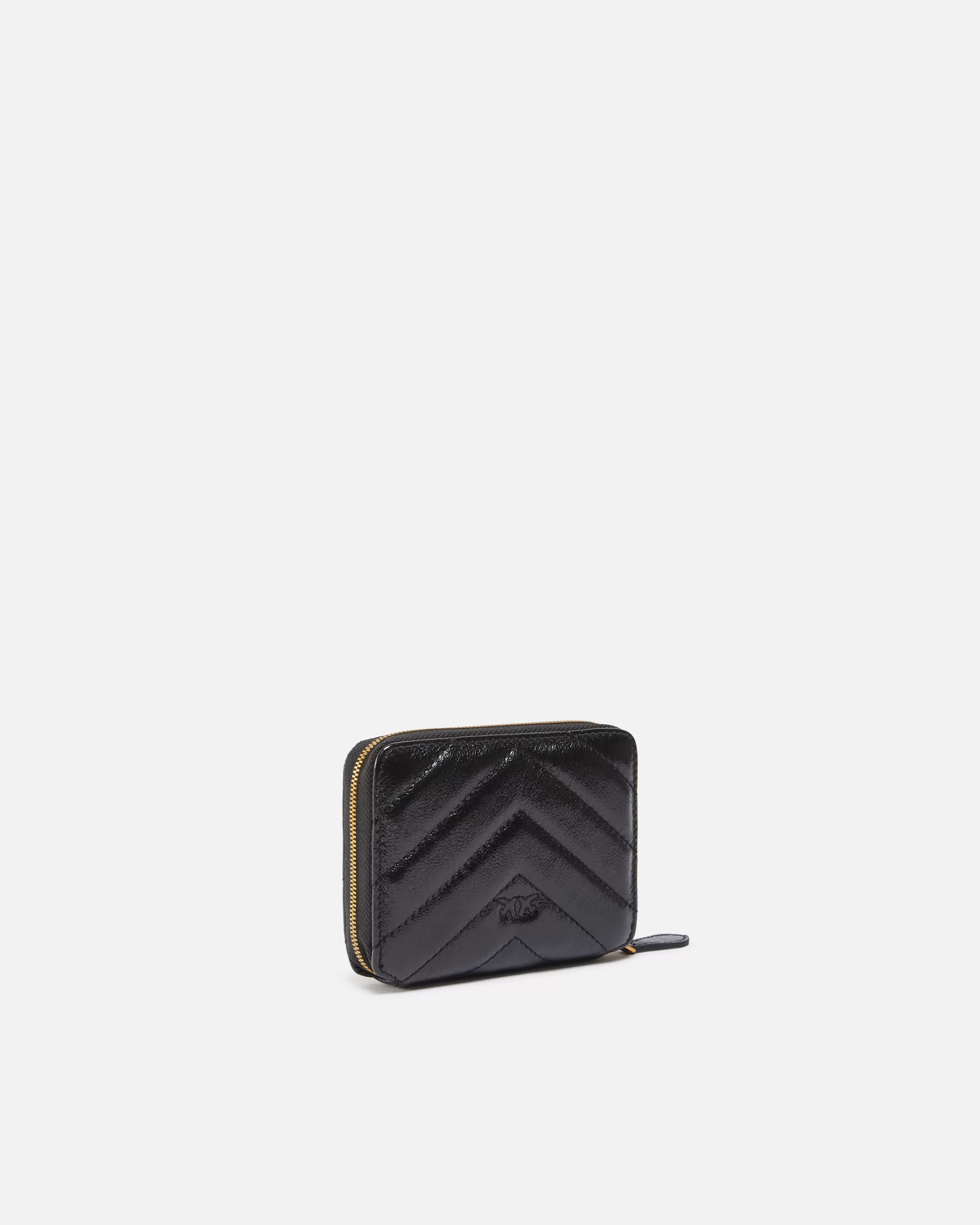 PINKO Small wallet in laminated, quilted leather