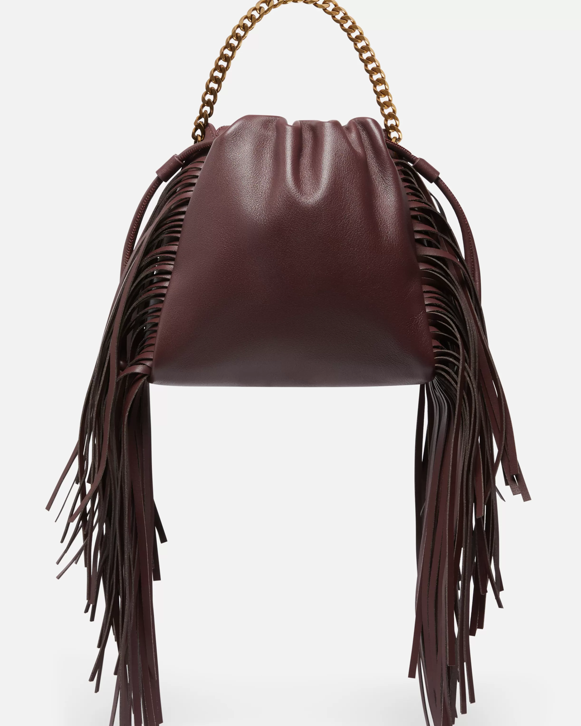 PINKO Soft leather bag with fringes