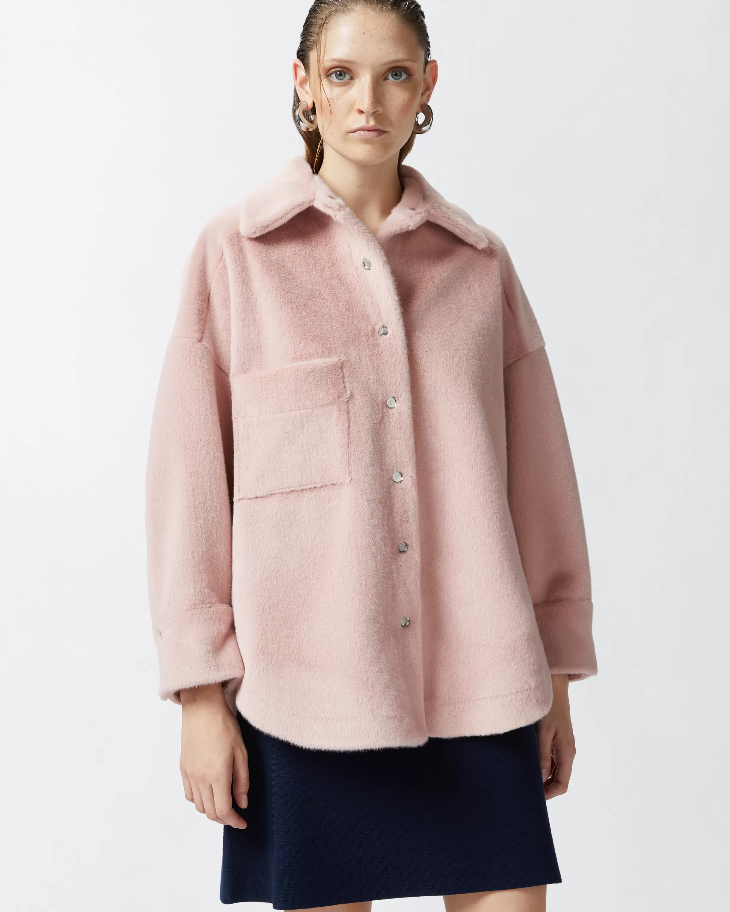 PINKO Soft sheepskin-effect shacket