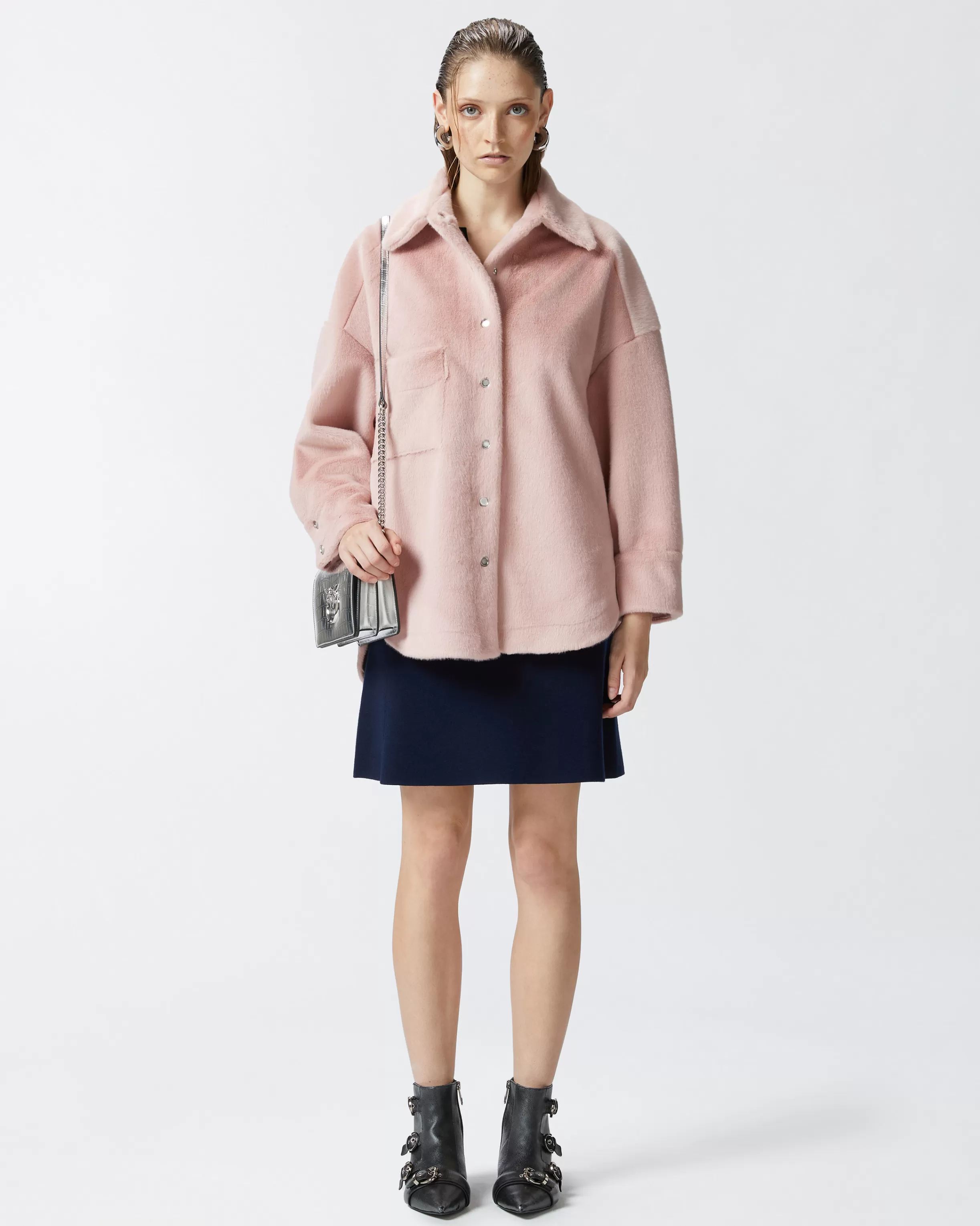 PINKO Soft sheepskin-effect shacket