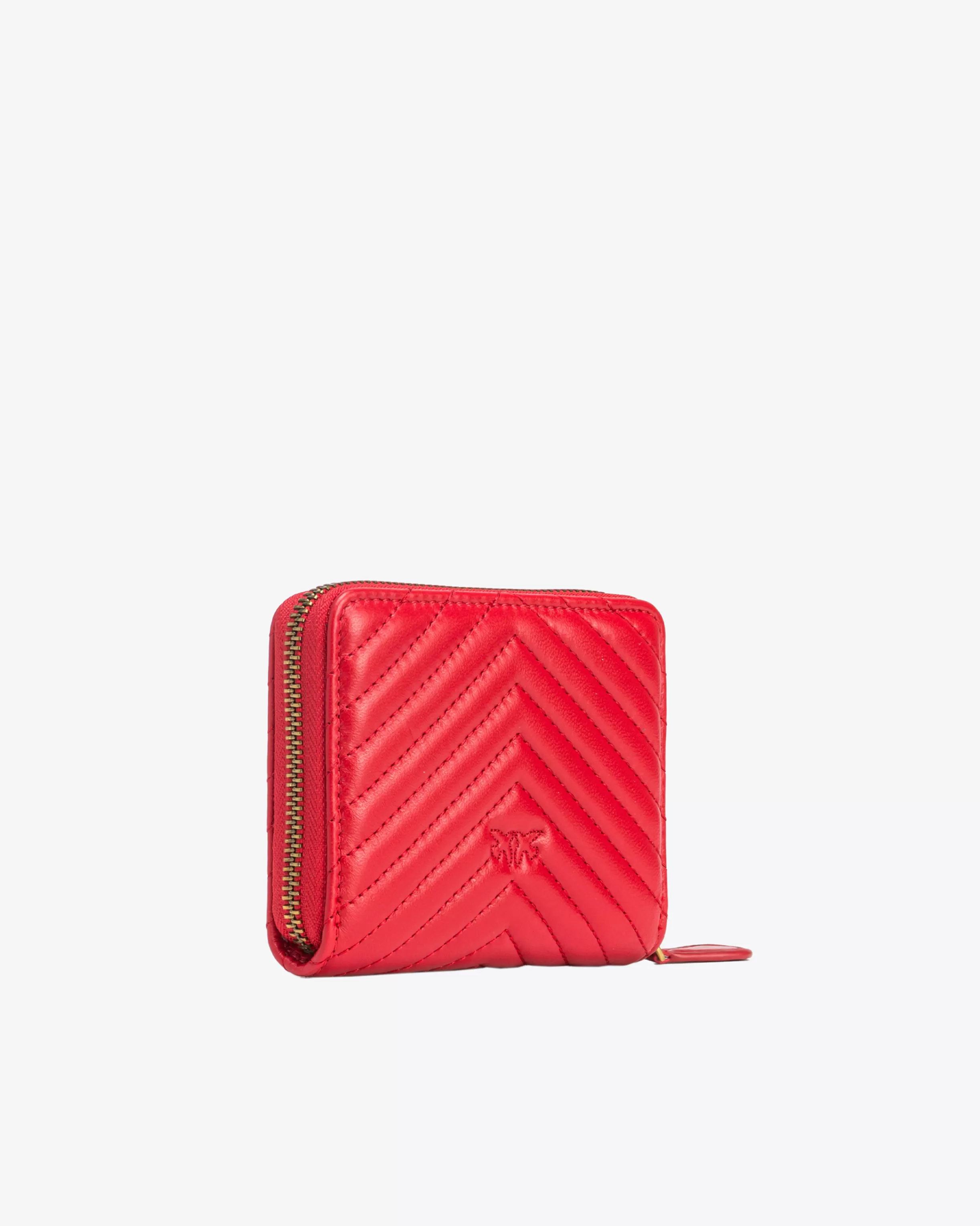 PINKO Square quilted nappa leather zip-around purse