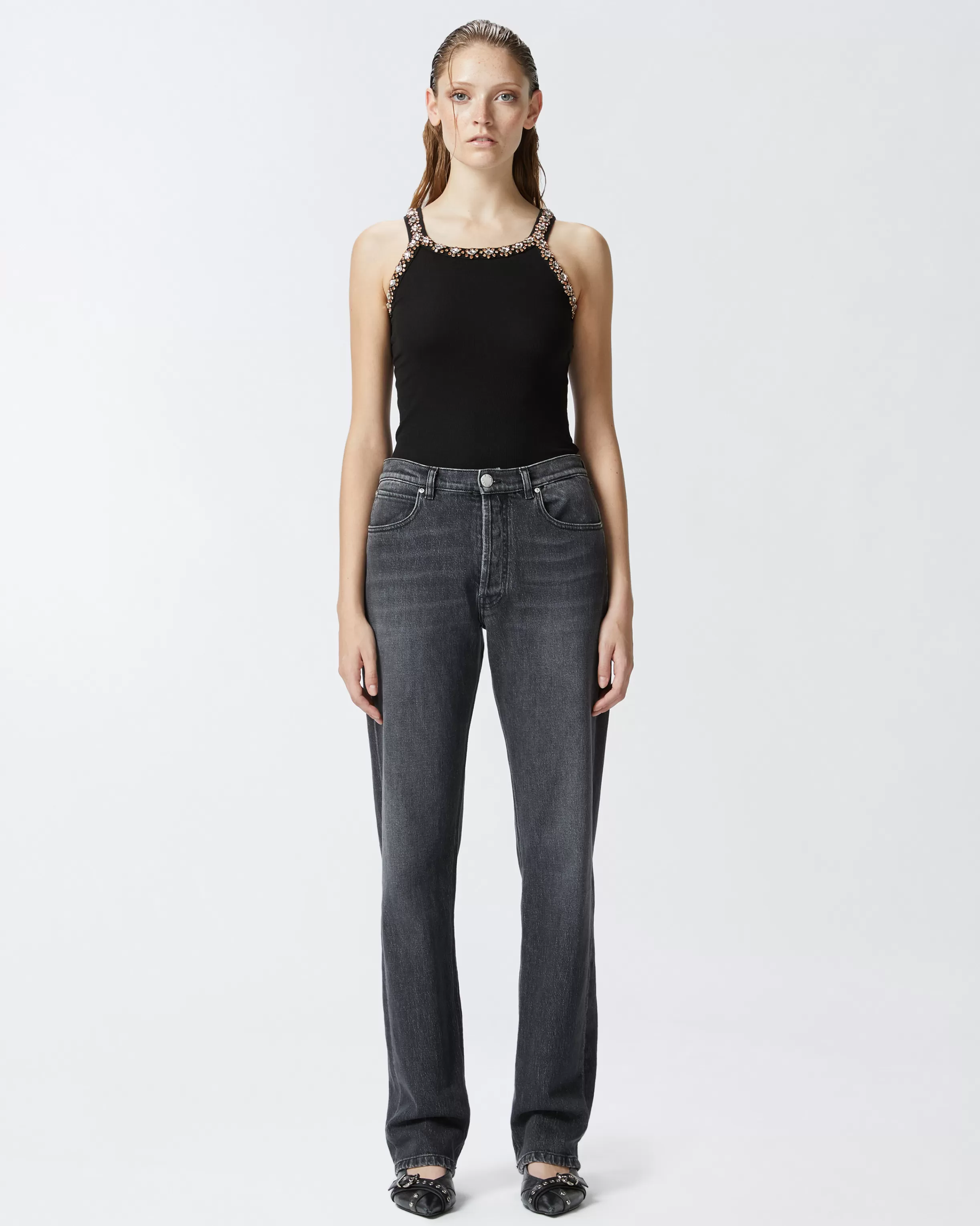 PINKO Straight jeans in dark grey denim