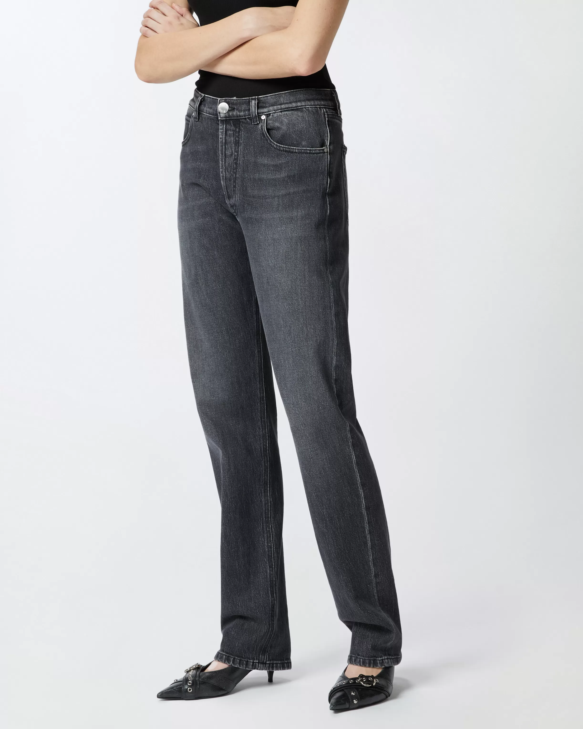 PINKO Straight jeans in dark grey denim