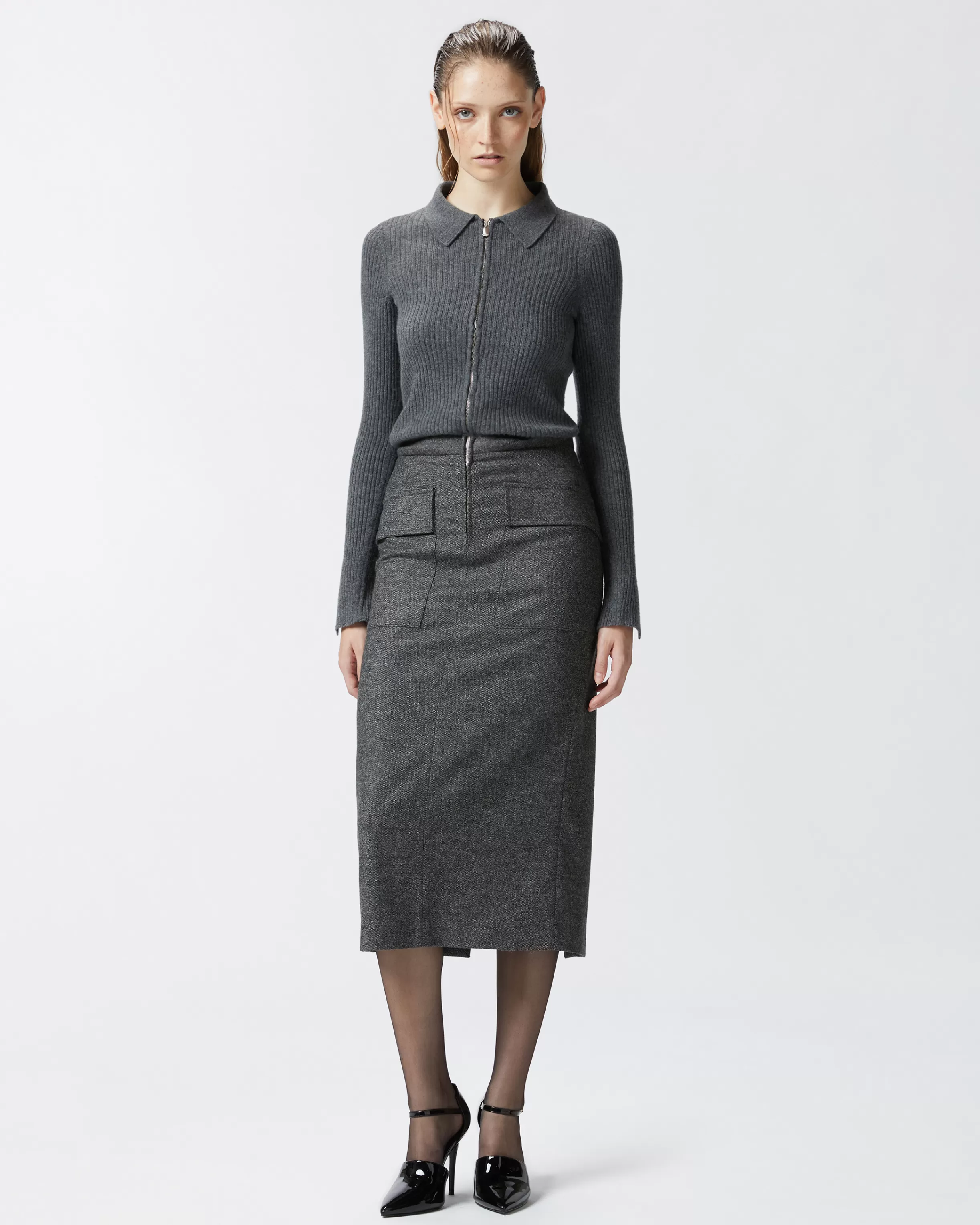 PINKO Sweater and skirt two-piece effect dress