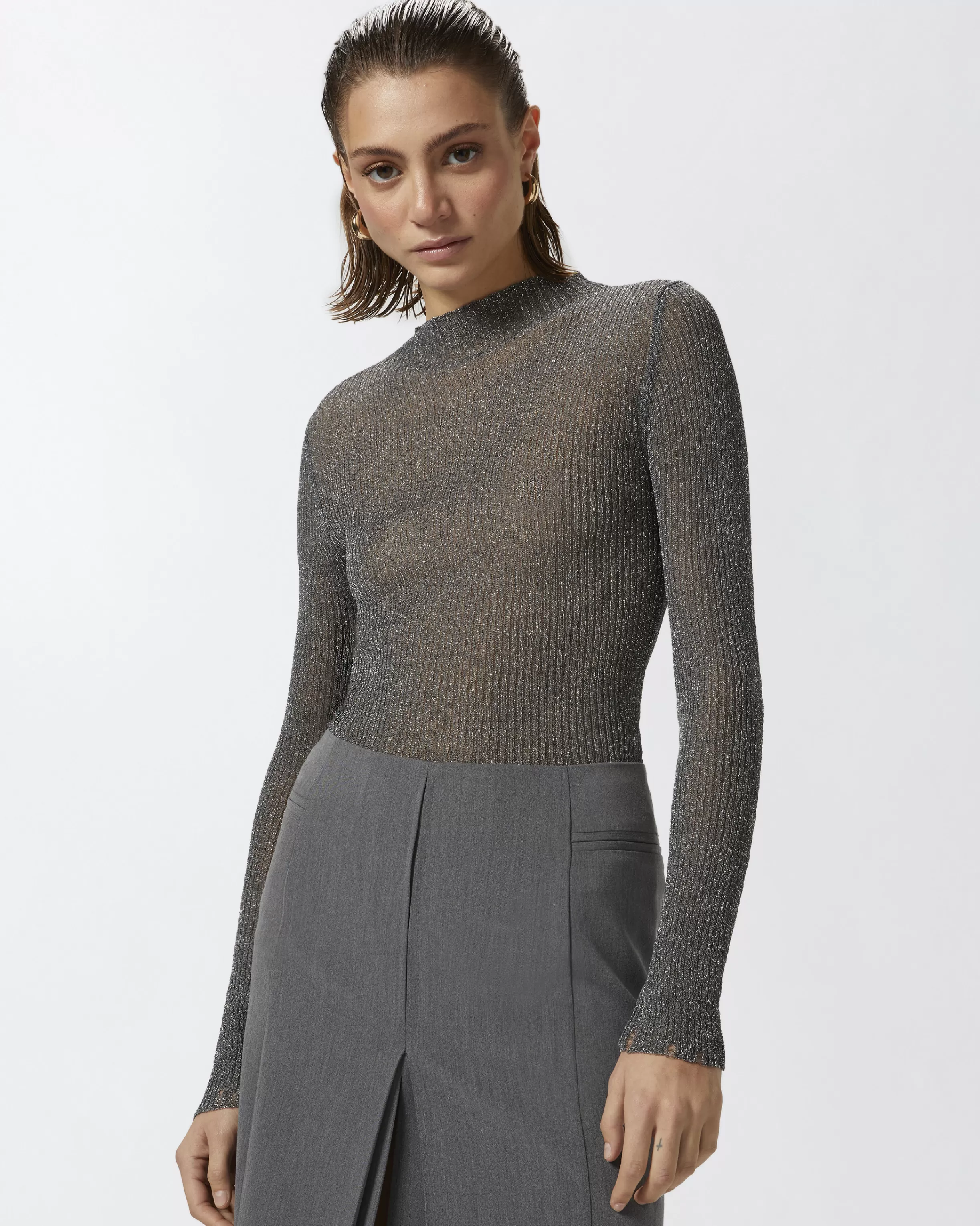 PINKO Sweater with metallic yarn