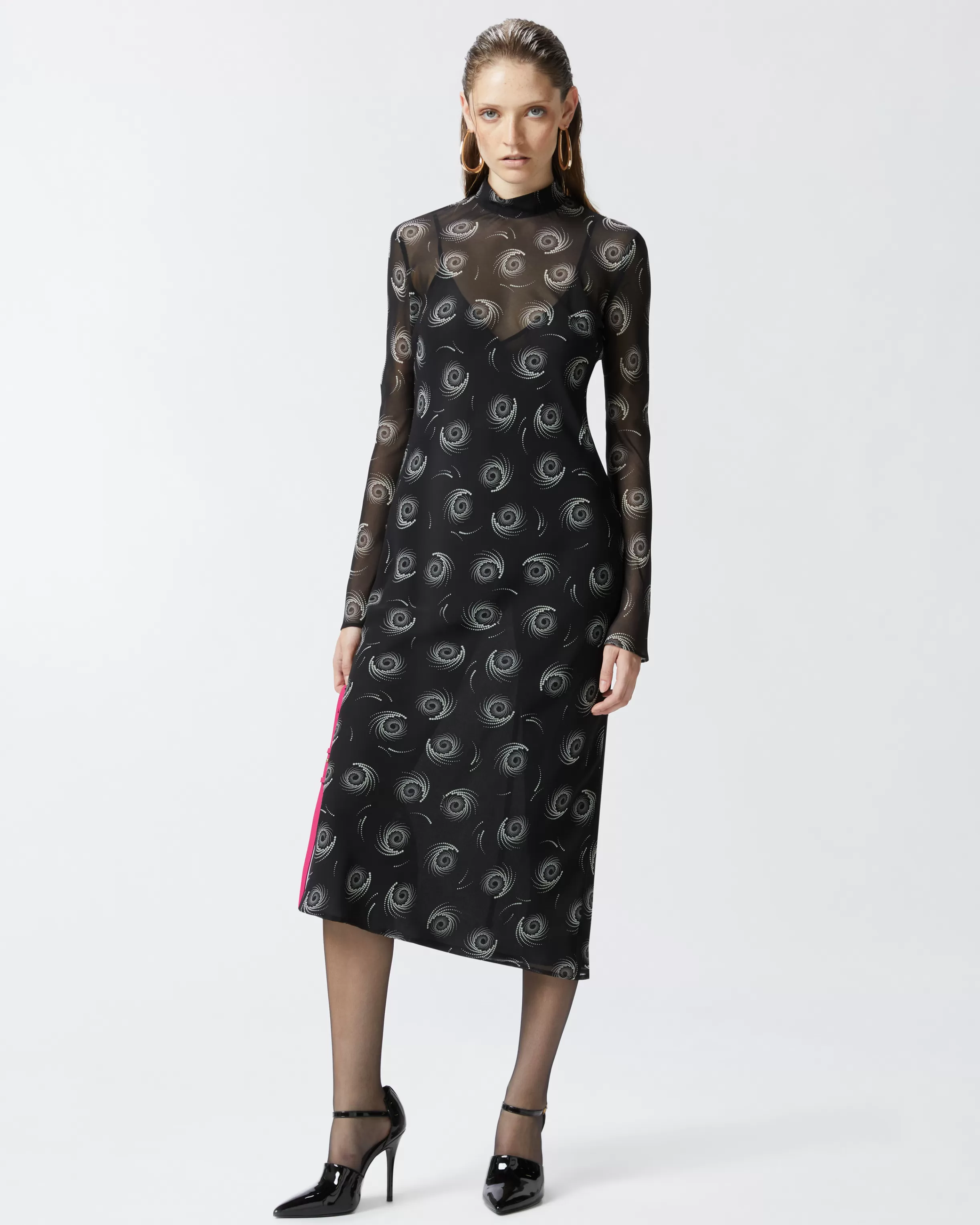 PINKO Swirl-print georgette midi dress