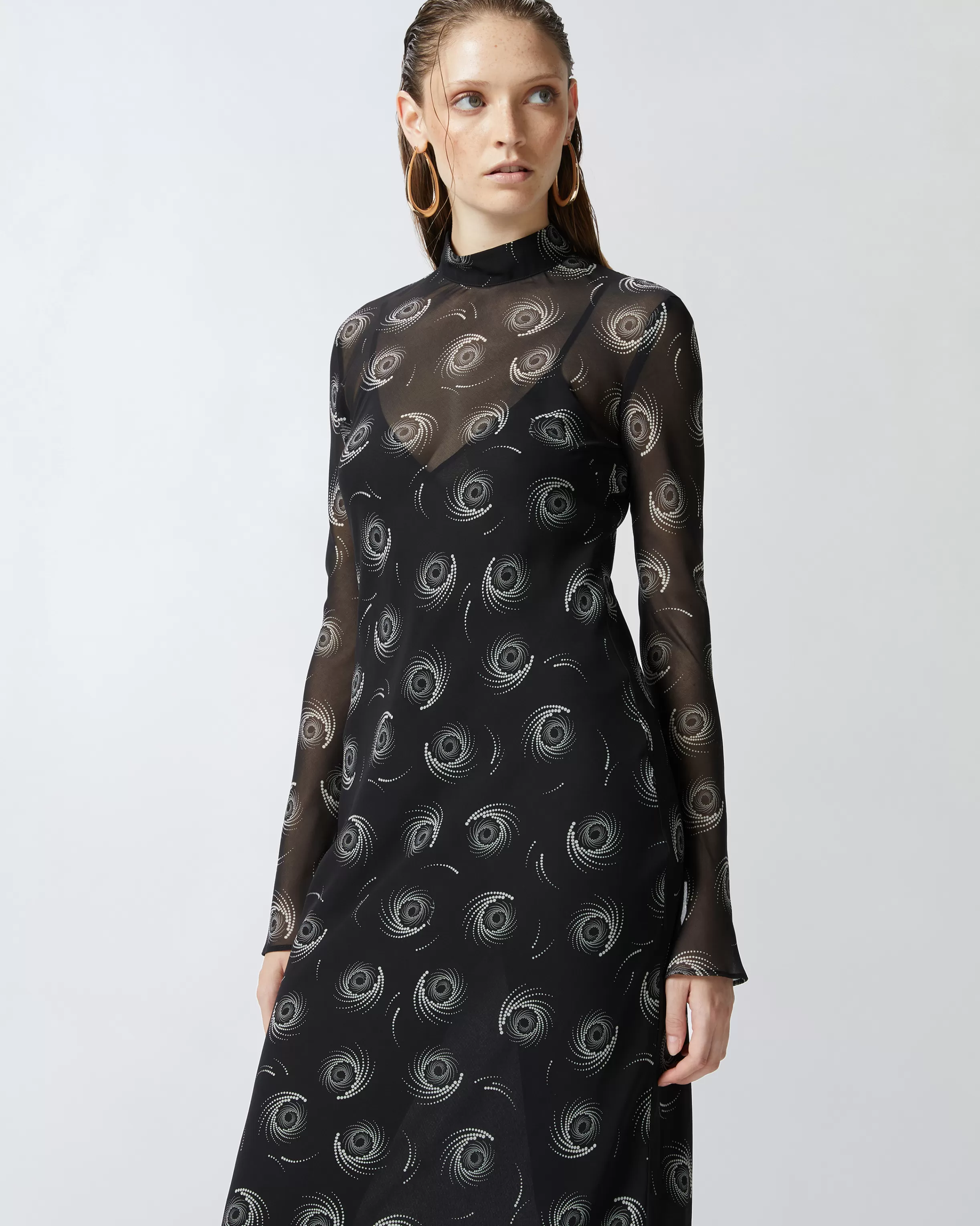 PINKO Swirl-print georgette midi dress
