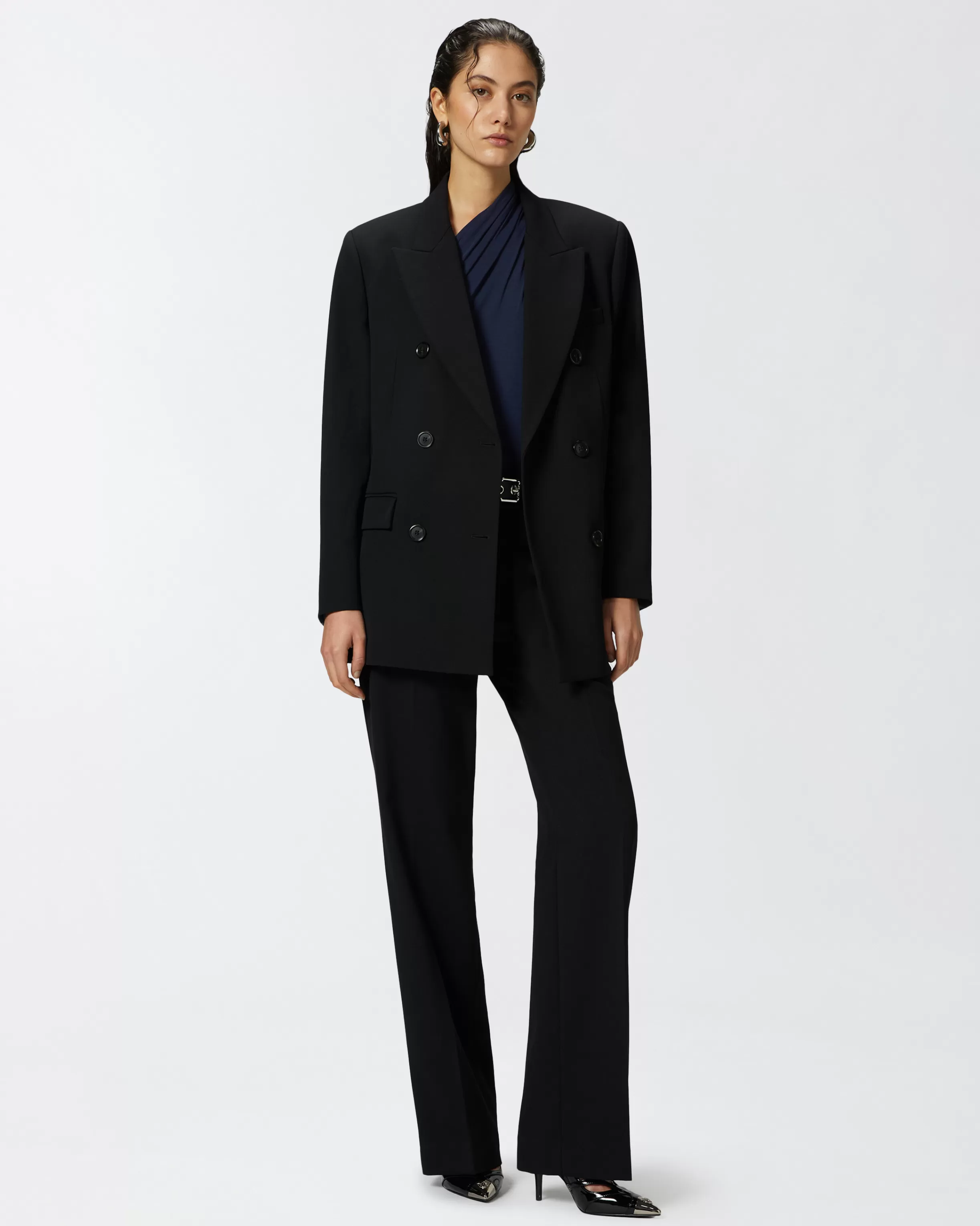 PINKO Tailored wide-leg twill trousers