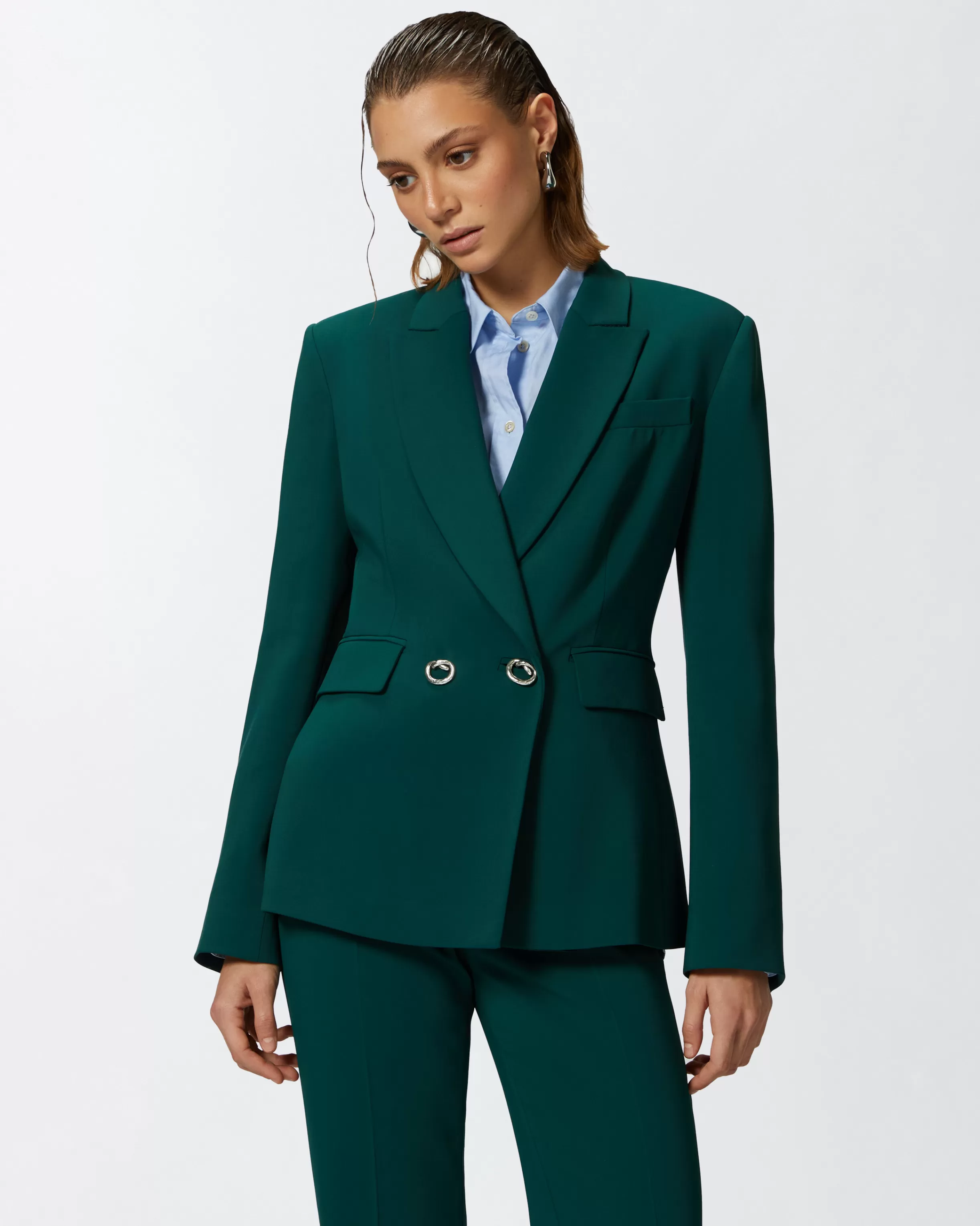 PINKO Technical cady blazer with metal buttons