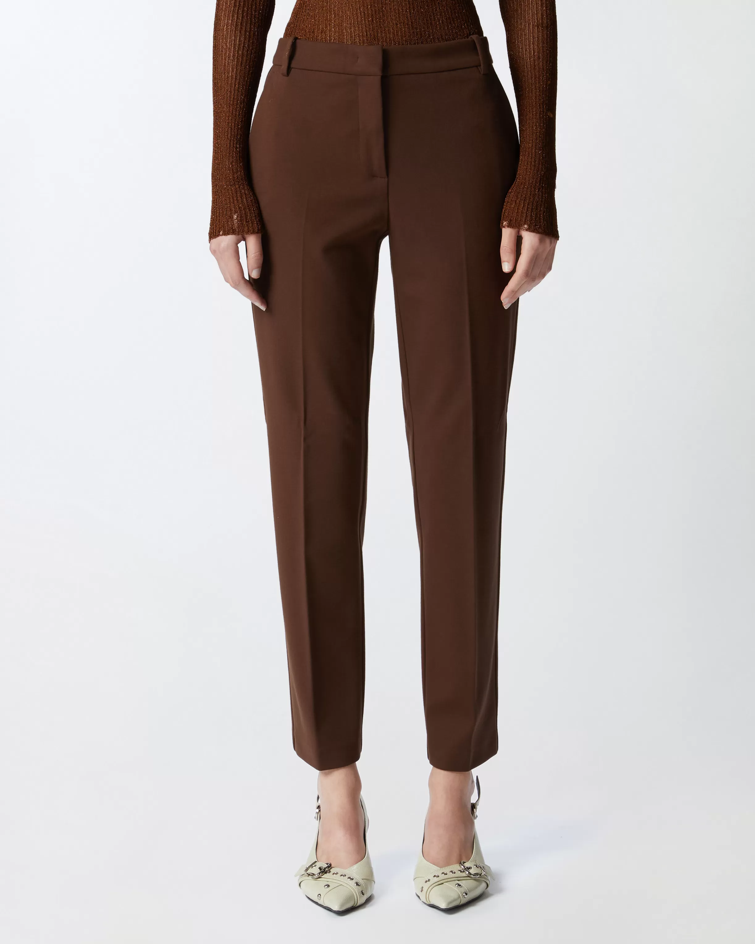 PINKO Technical fabric cigarette trousers