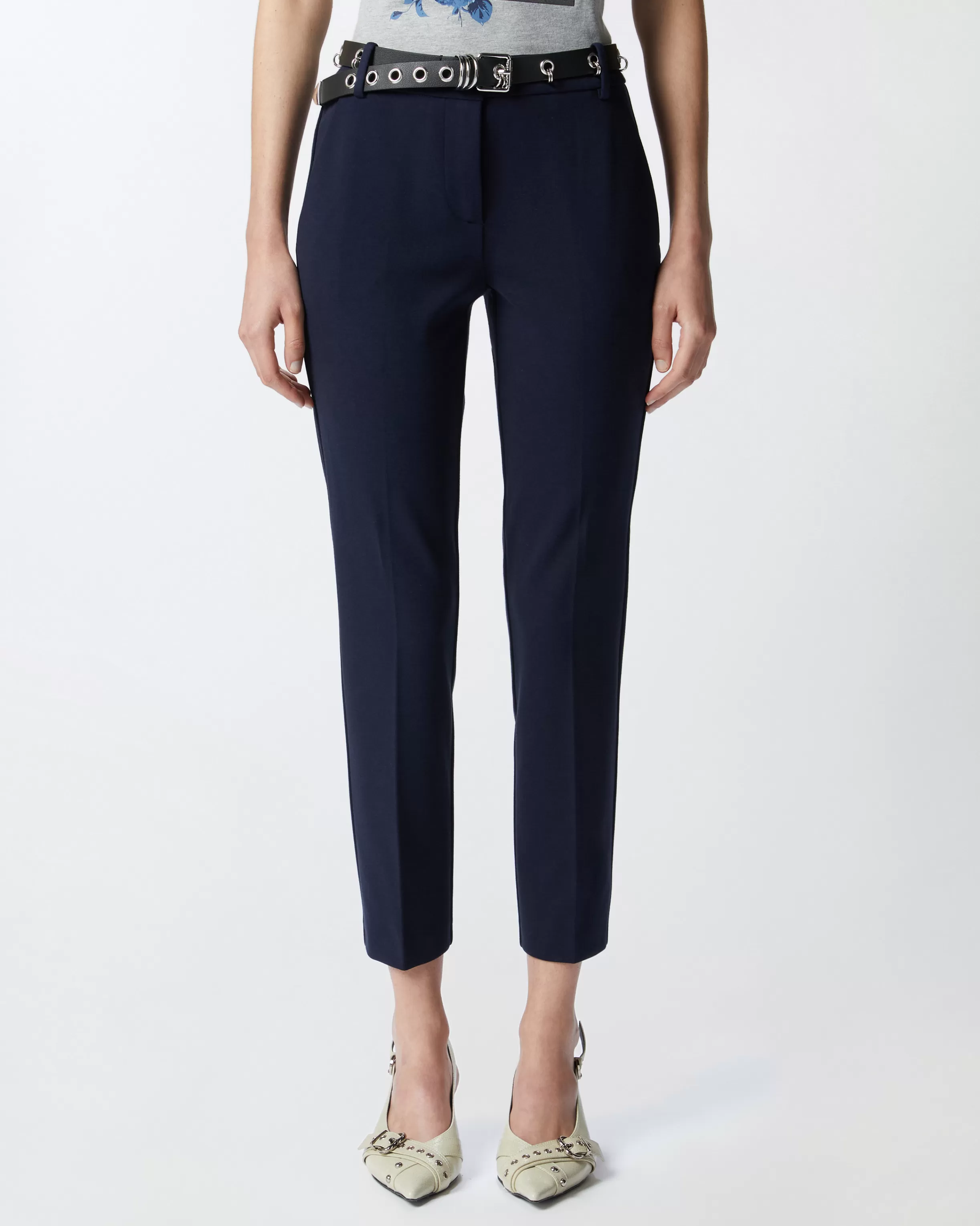 PINKO Technical fabric cigarette trousers