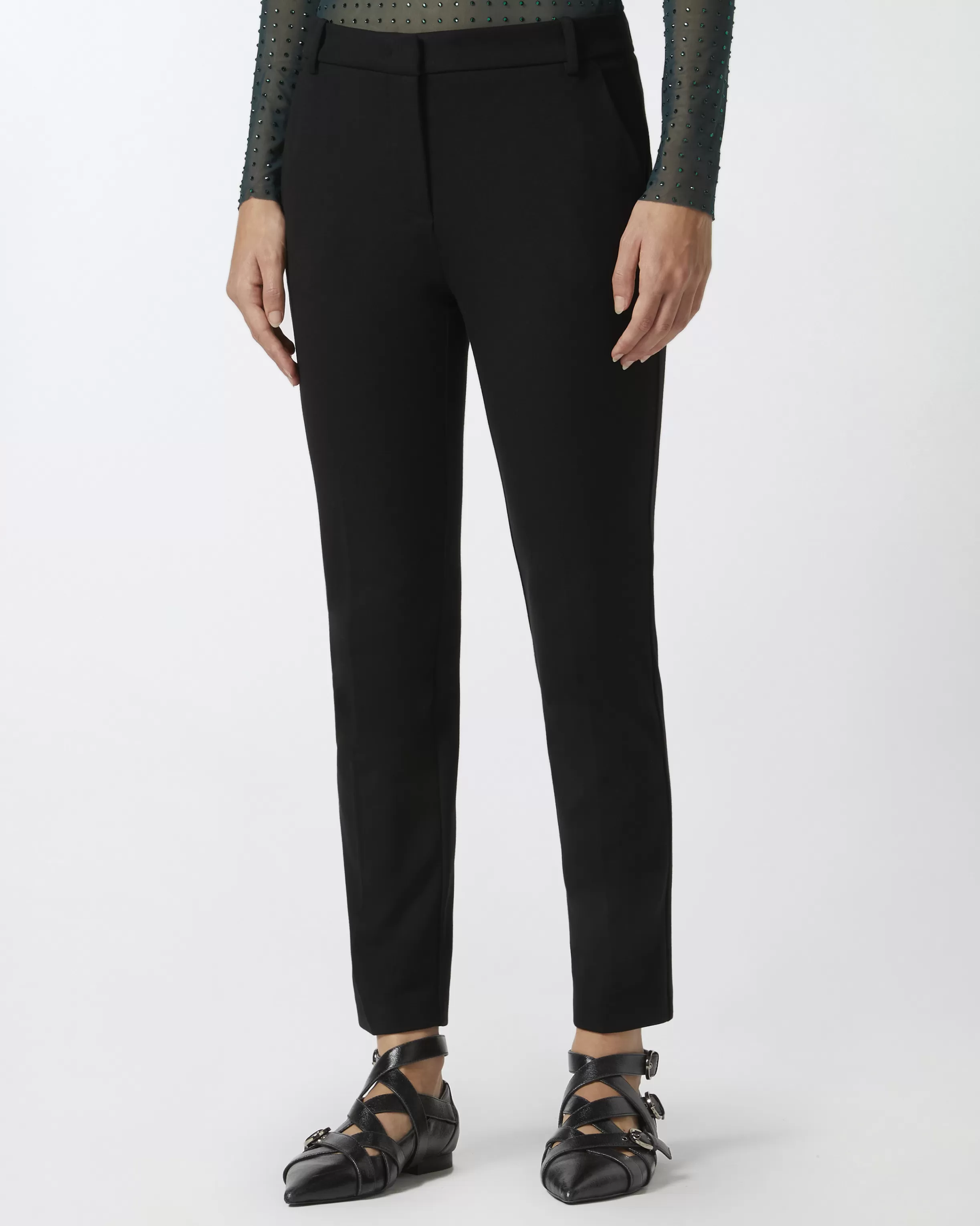 PINKO Technical fabric cigarette trousers