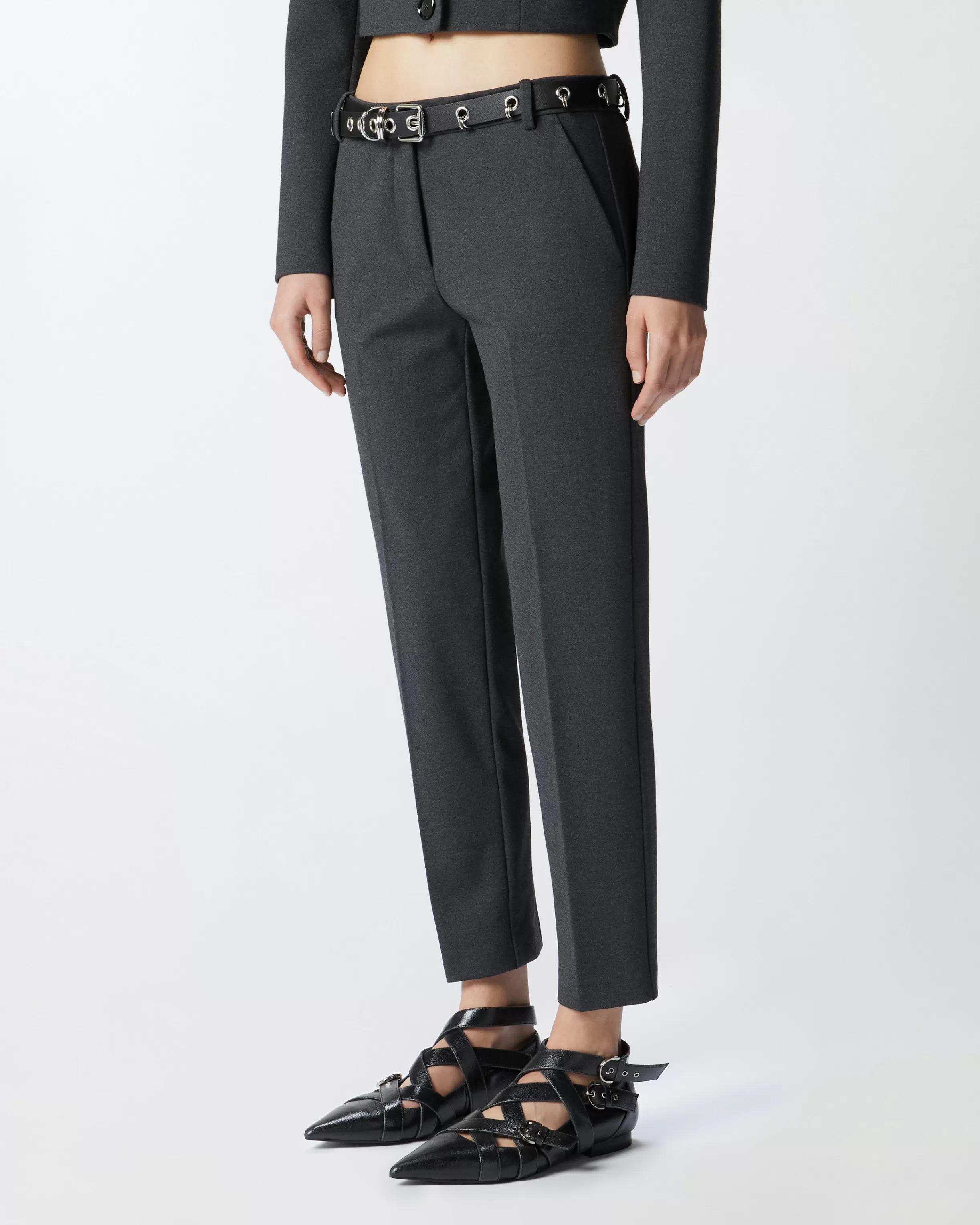 PINKO Technical fabric cigarette trousers