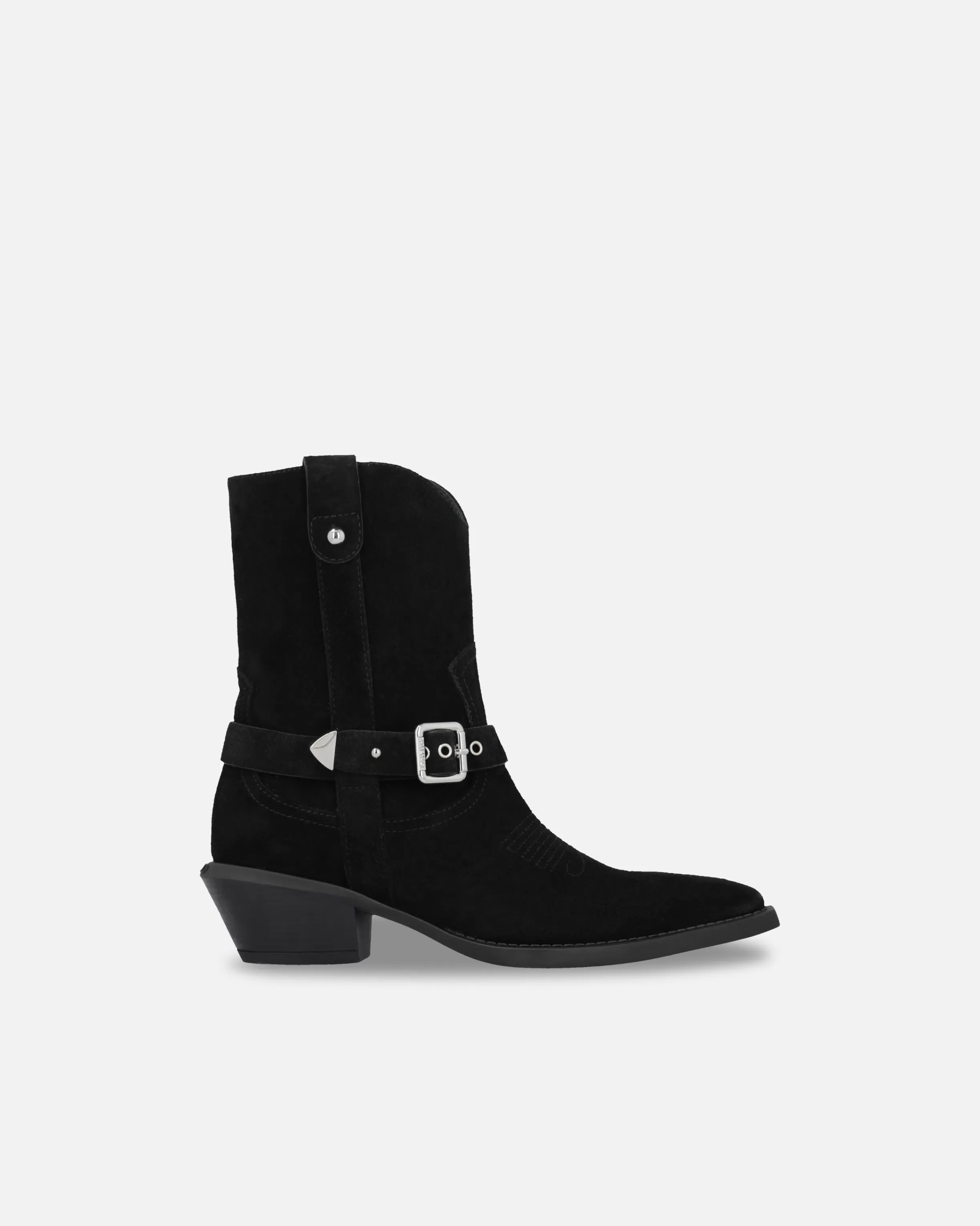 PINKO Texan-style suede ankle boots with heel