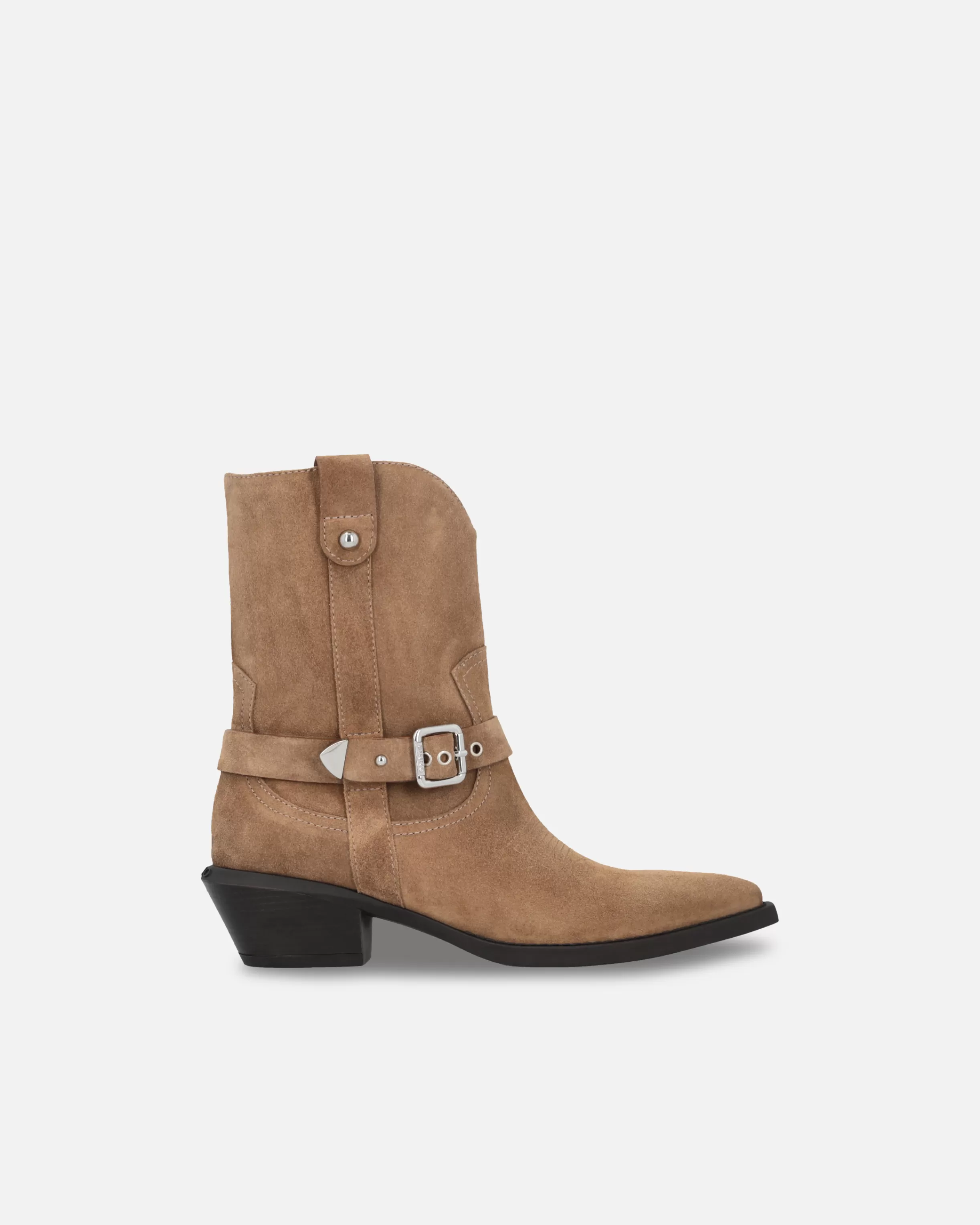 PINKO Texan-style suede ankle boots with heel