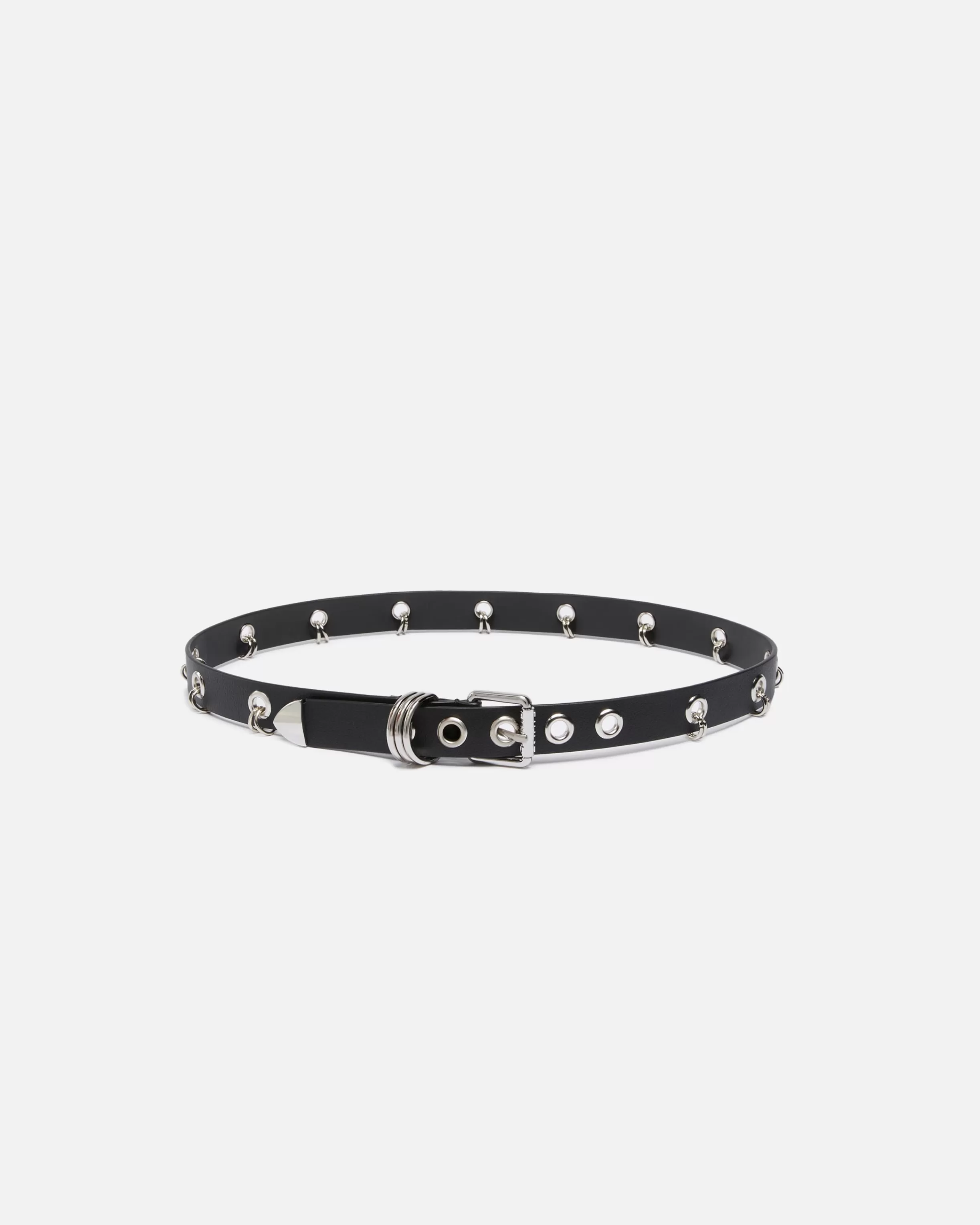 PINKO Thin belt with metal rings, 2.5 cm