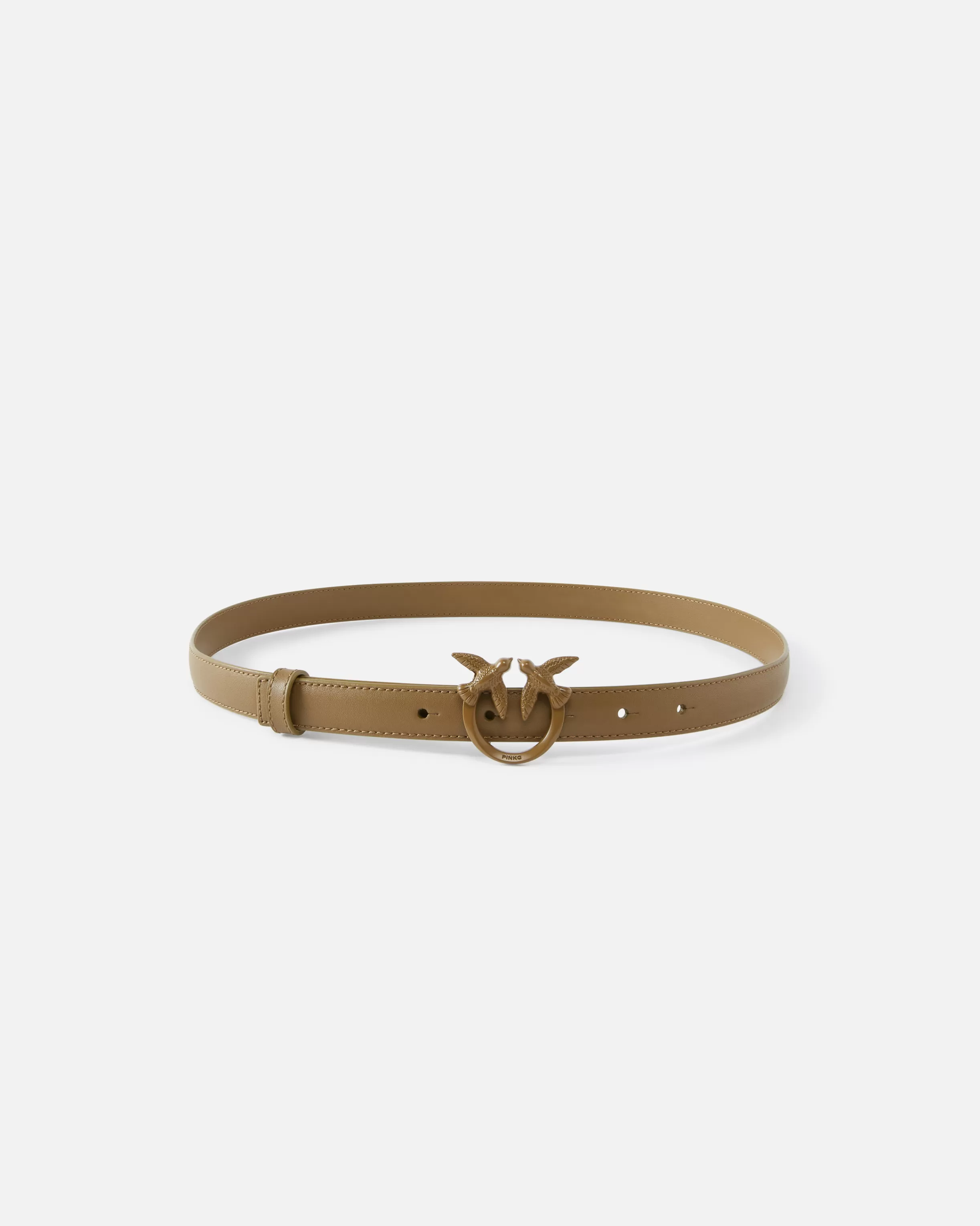 PINKO Thin colour-block Love Birds leather belt 2cm