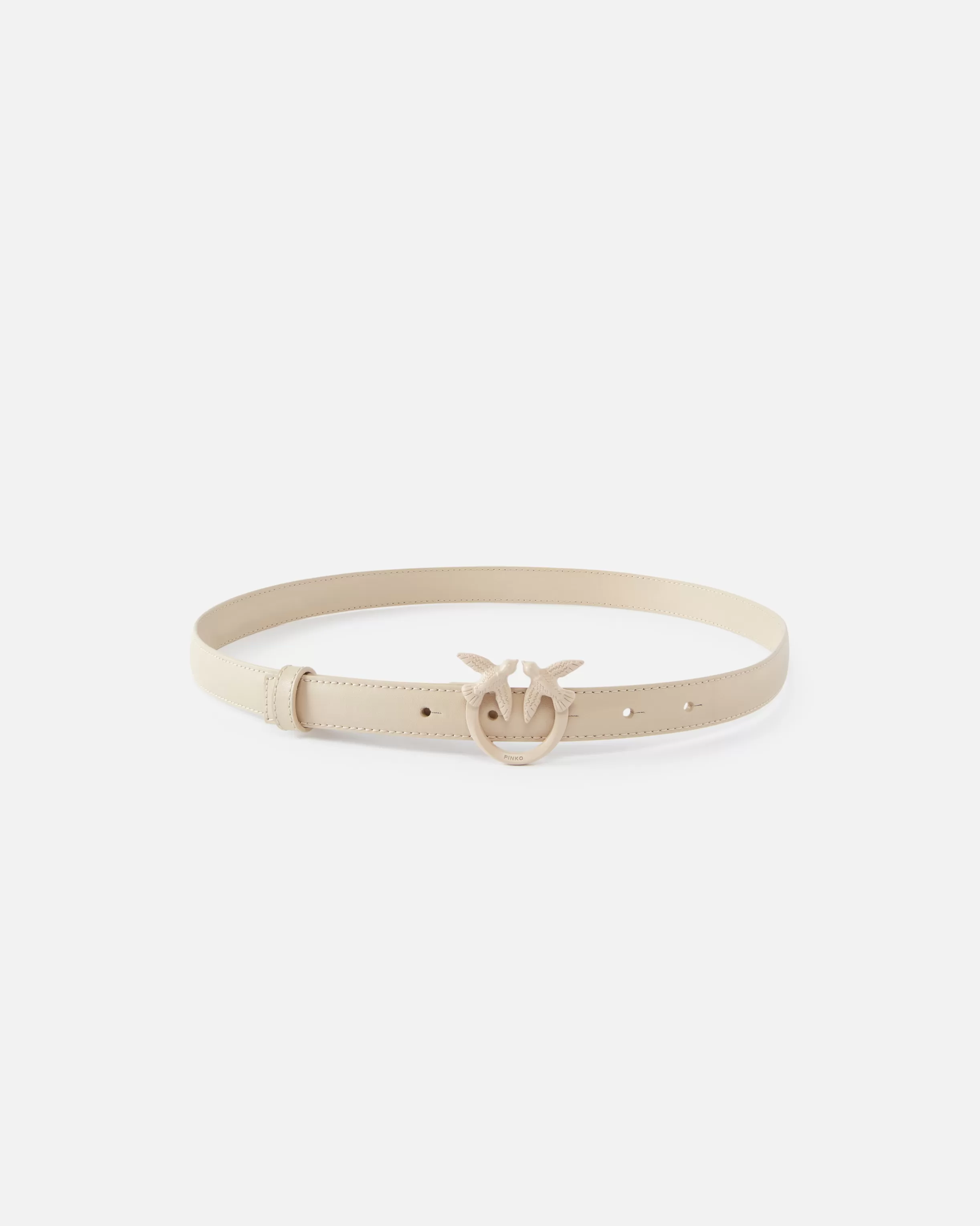 PINKO Thin colour-block Love Birds leather belt 2cm