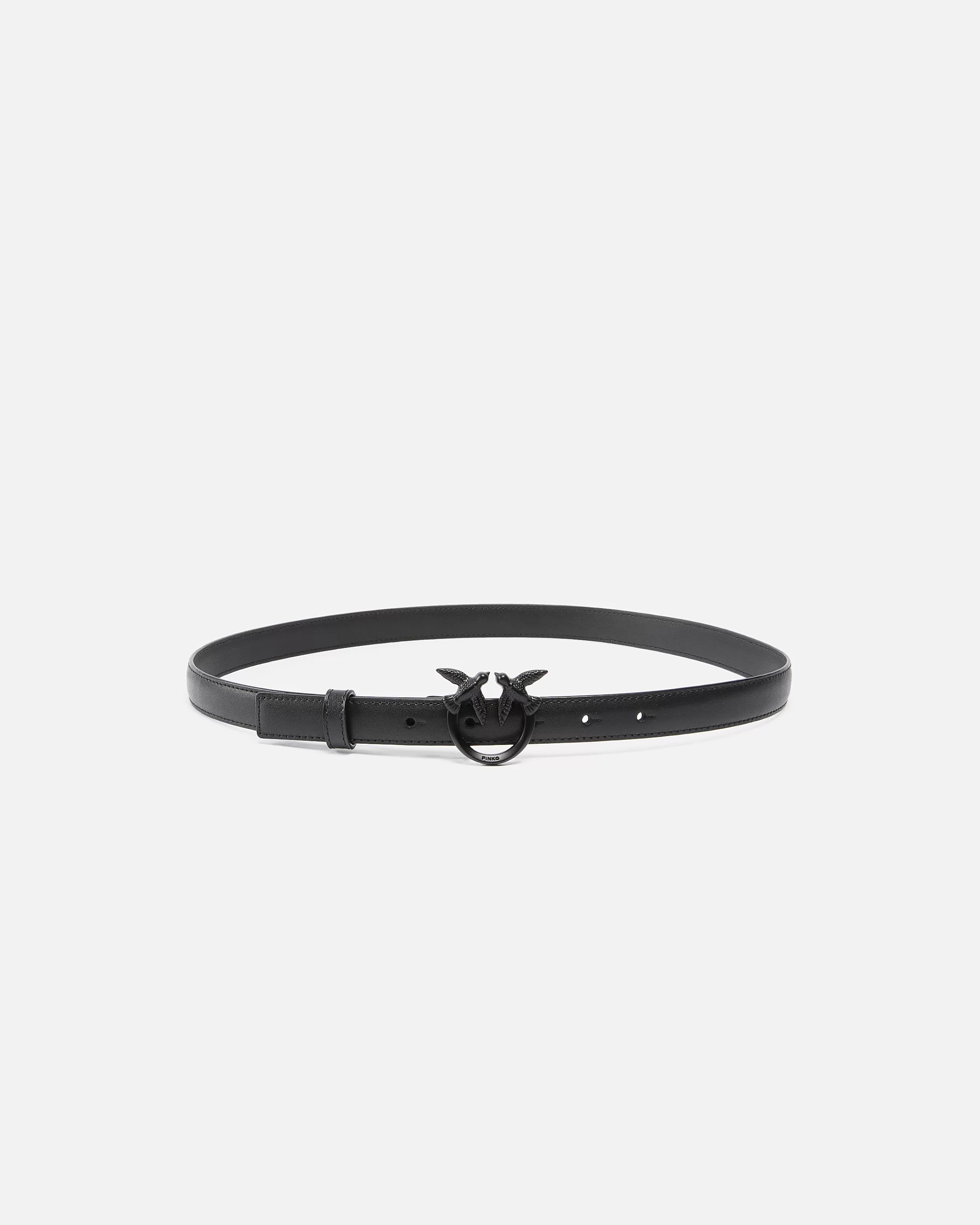 PINKO Thin colour-block Love Birds leather belt 2cm