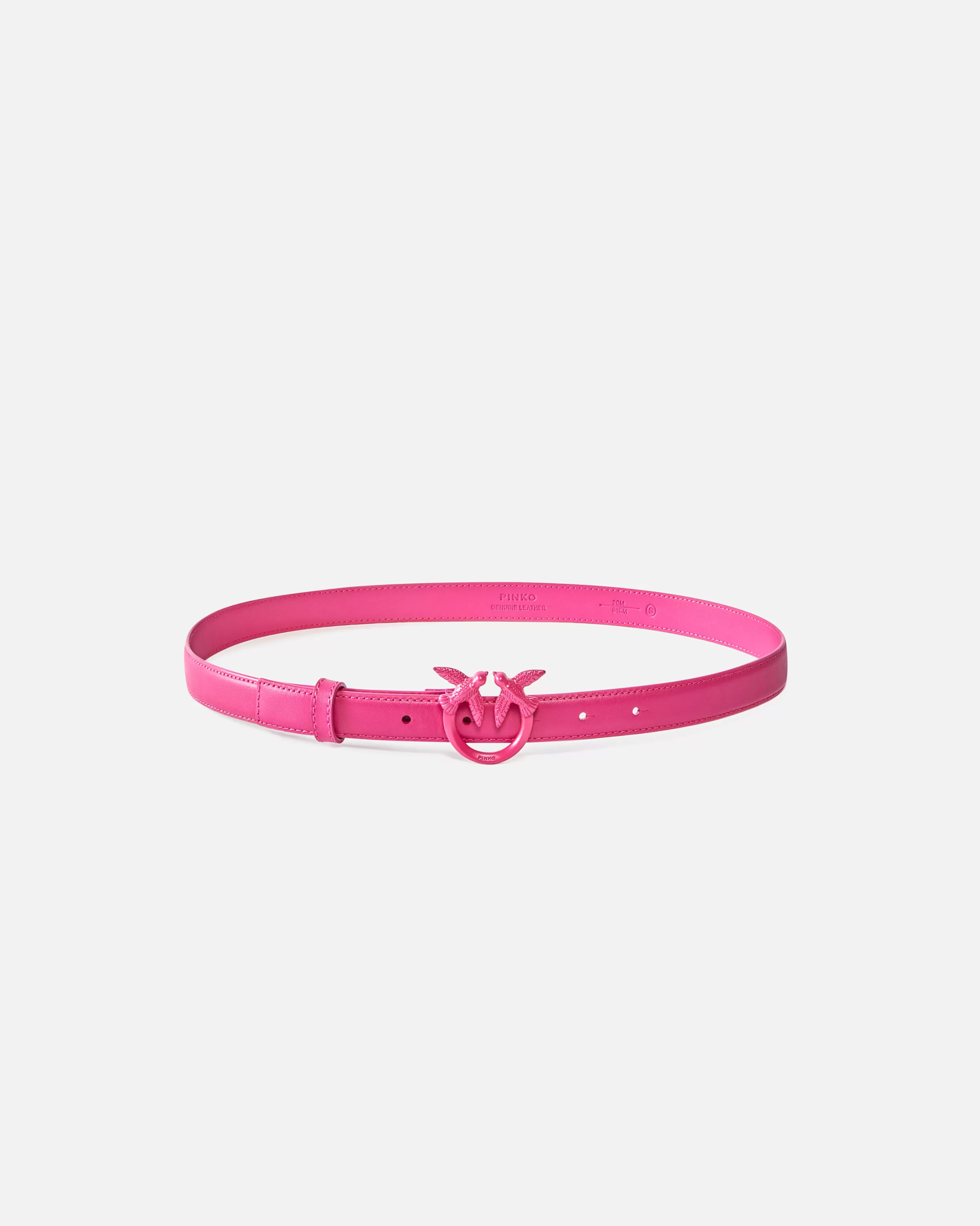 PINKO Thin colour-block Love Birds leather belt 2cm