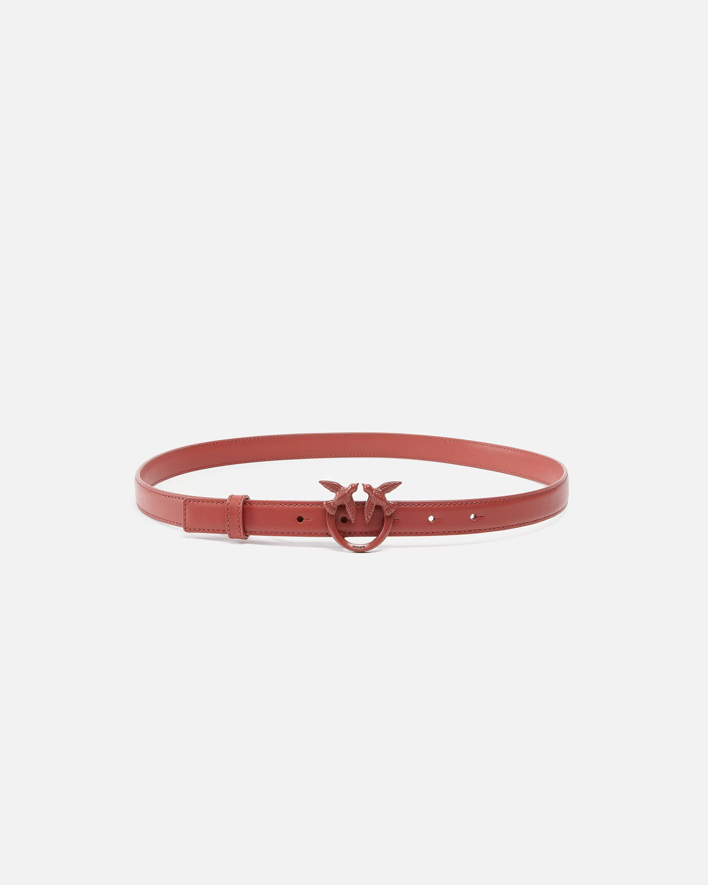 PINKO Thin colour-block Love Birds leather belt 2cm