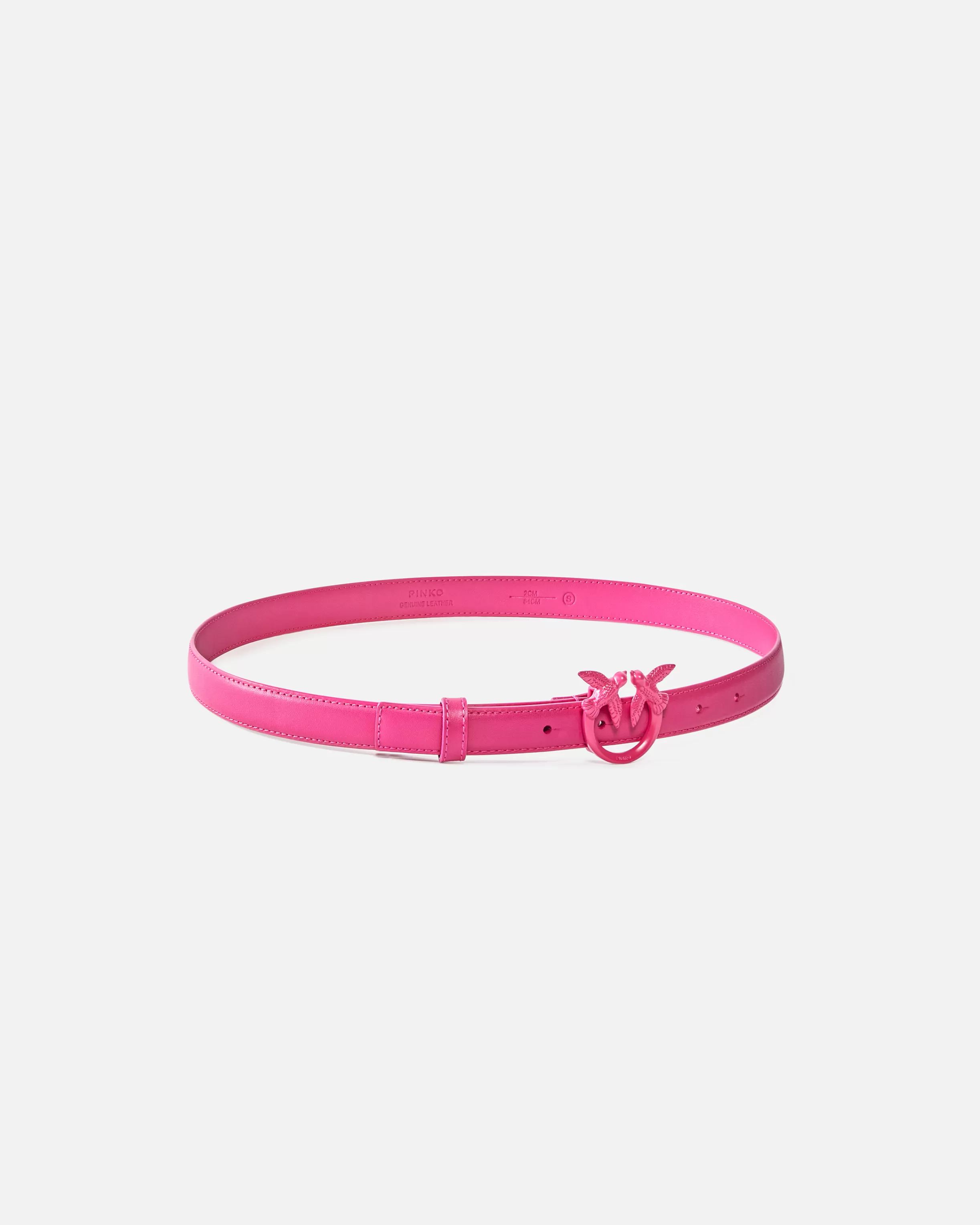 PINKO Thin colour-block Love Birds leather belt 2cm