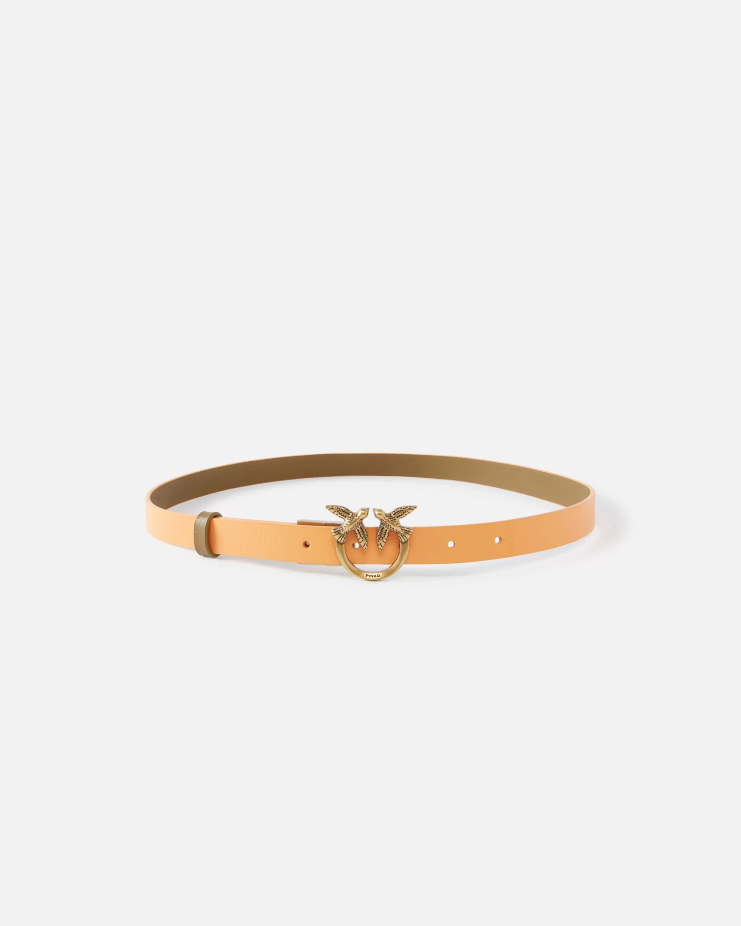 PINKO Thin double-face leather belt with buckle, 2cm