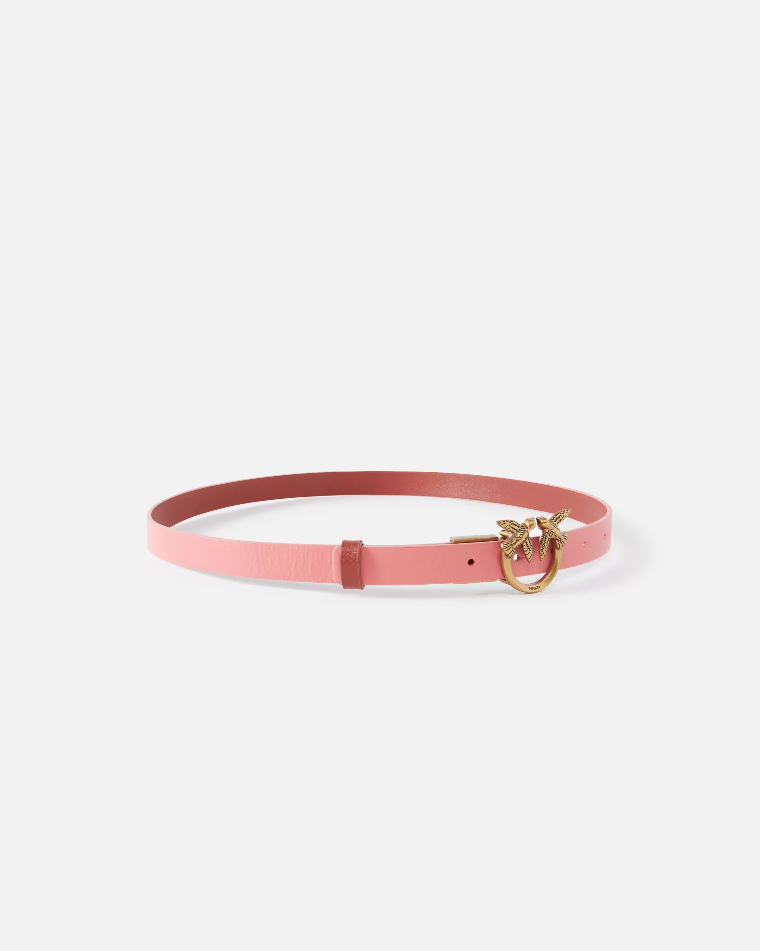 PINKO Thin double-face leather belt with buckle, 2cm