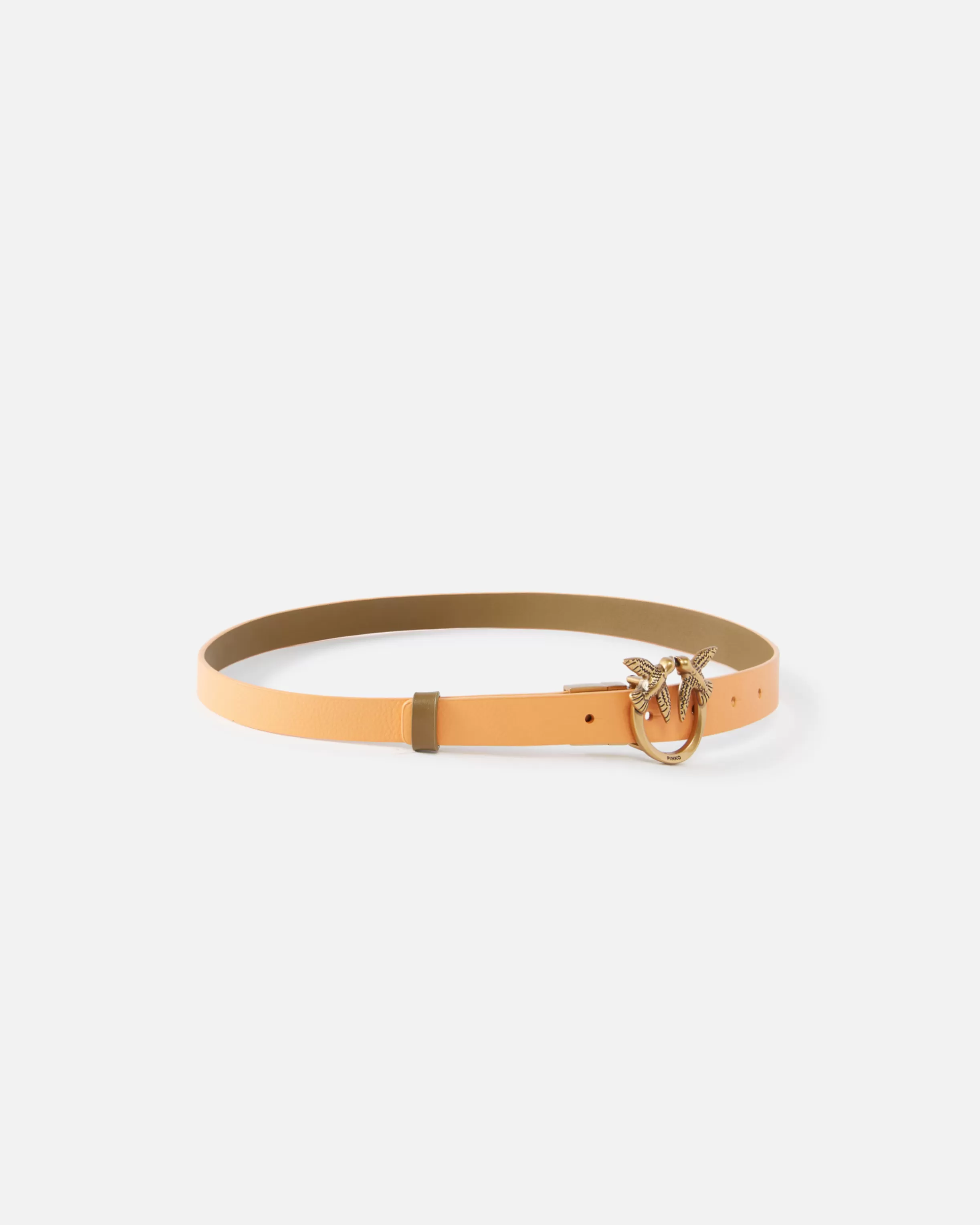 PINKO Thin double-face leather belt with buckle, 2cm