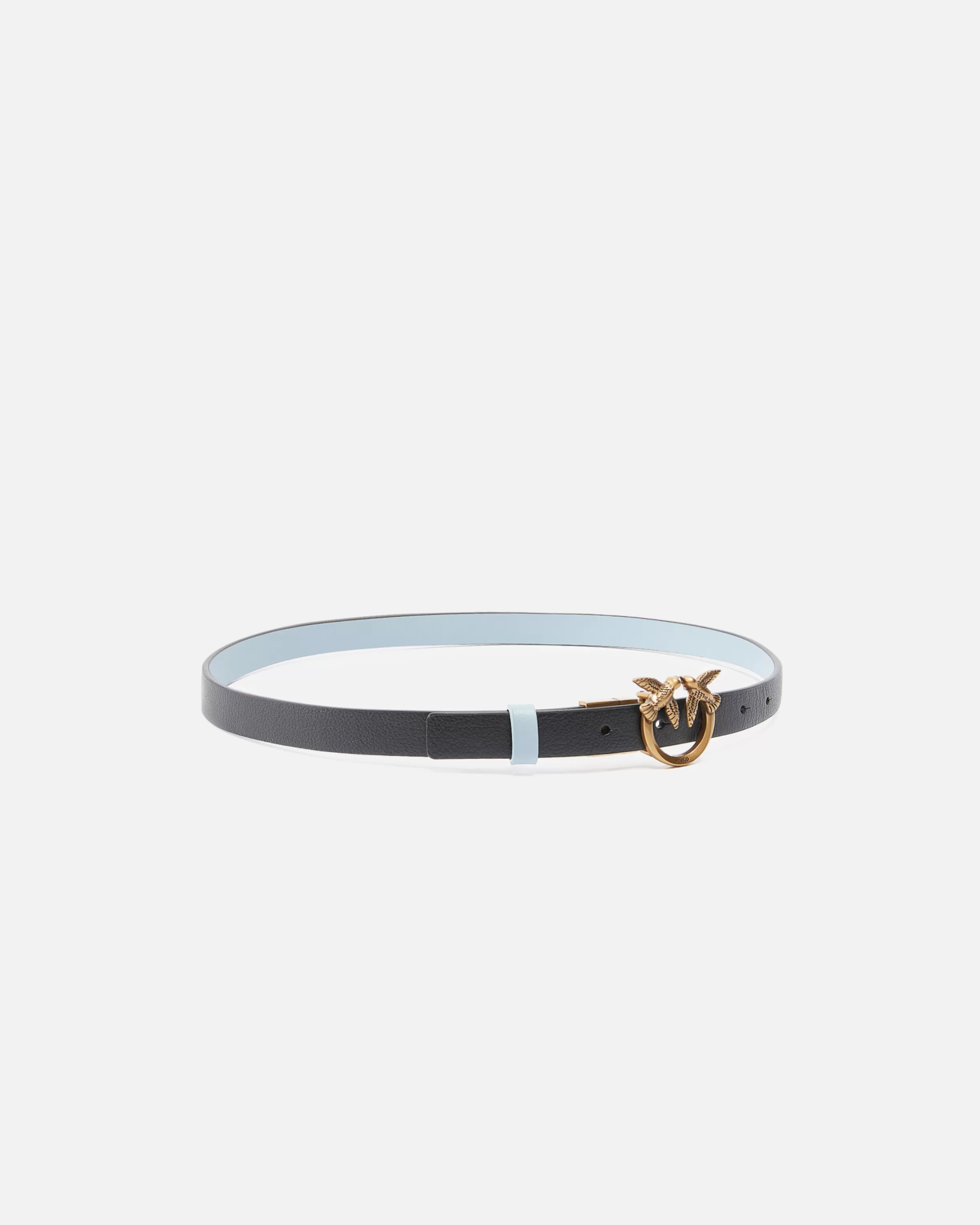 PINKO Thin double-face leather belt with buckle, 2cm