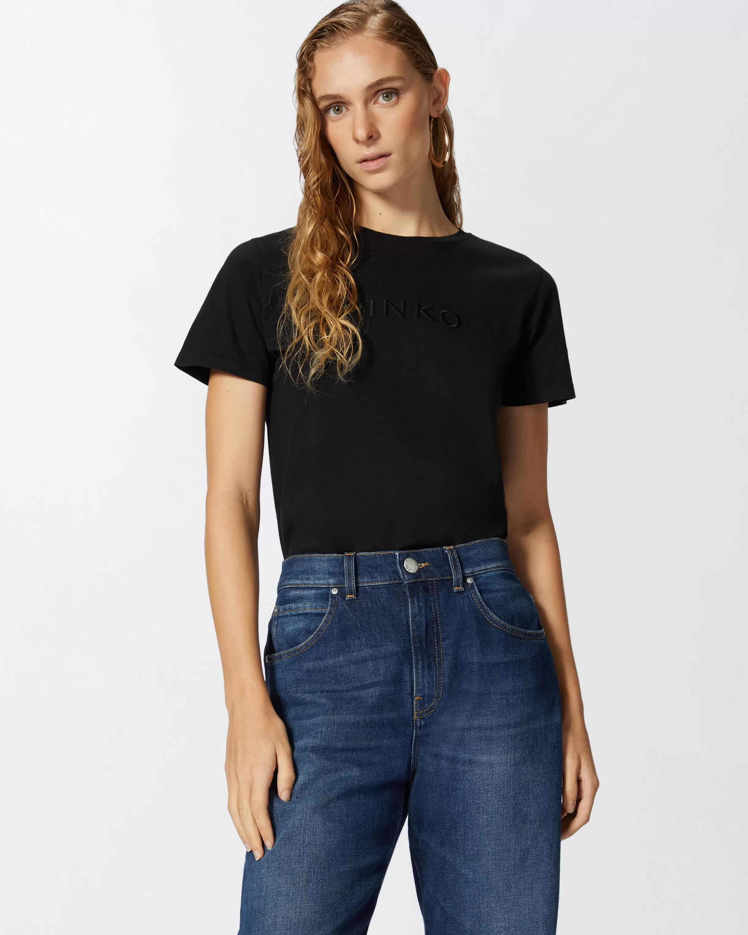 PINKO T-shirt embroidered logo effect