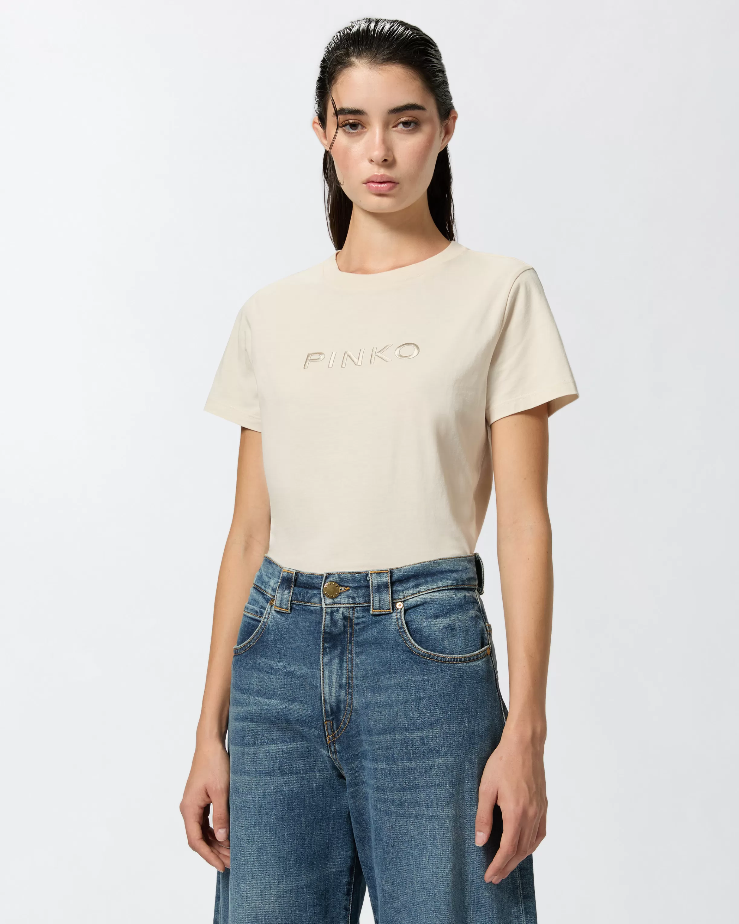 PINKO T-shirt embroidered logo effect