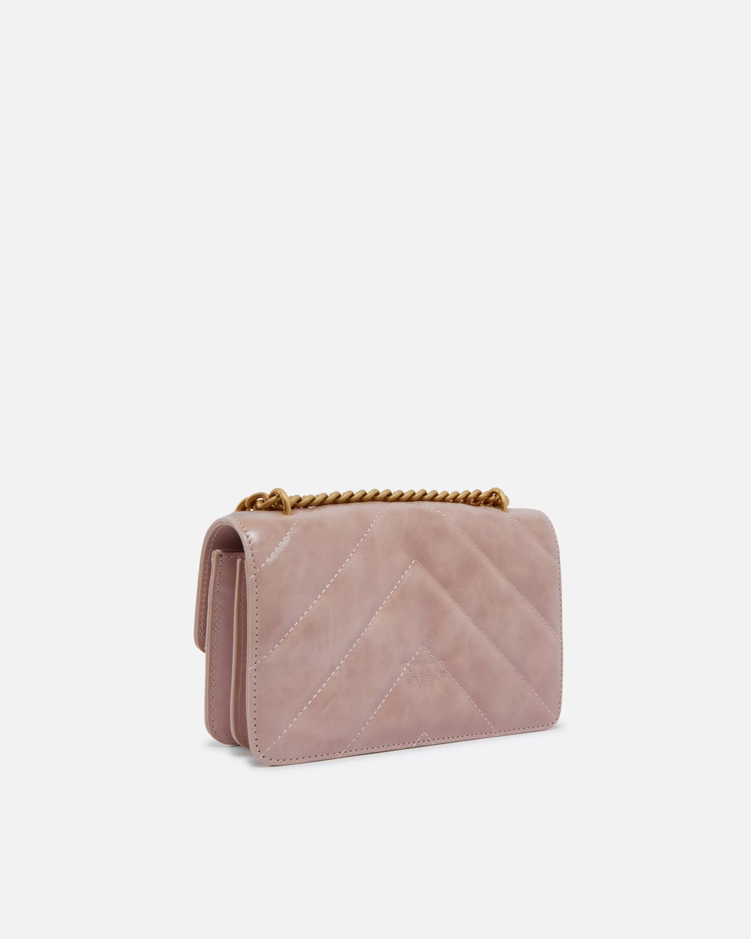 PINKO Used-effect leather crossbody Love Bag mini