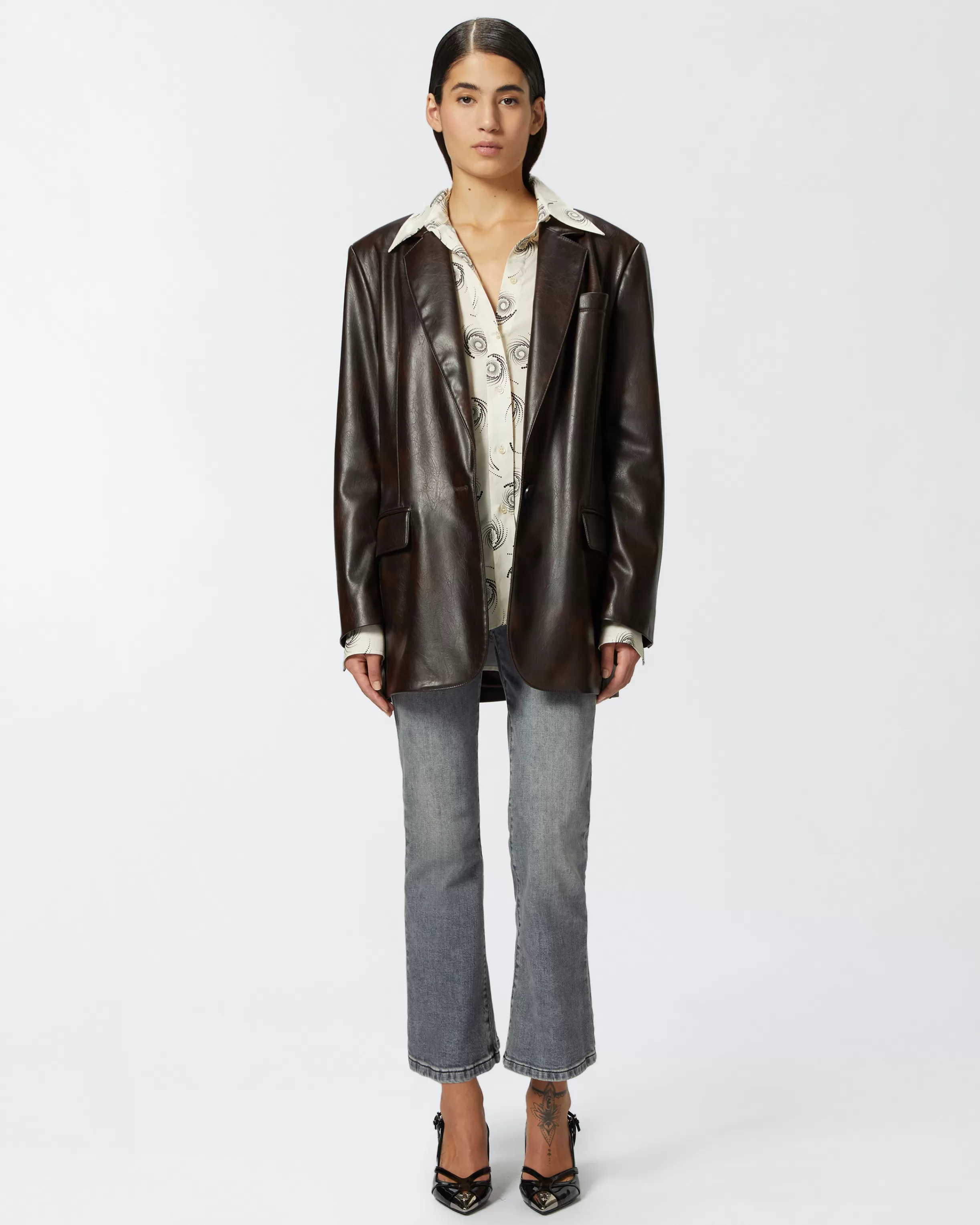 PINKO Vintage grey bootcut jeans