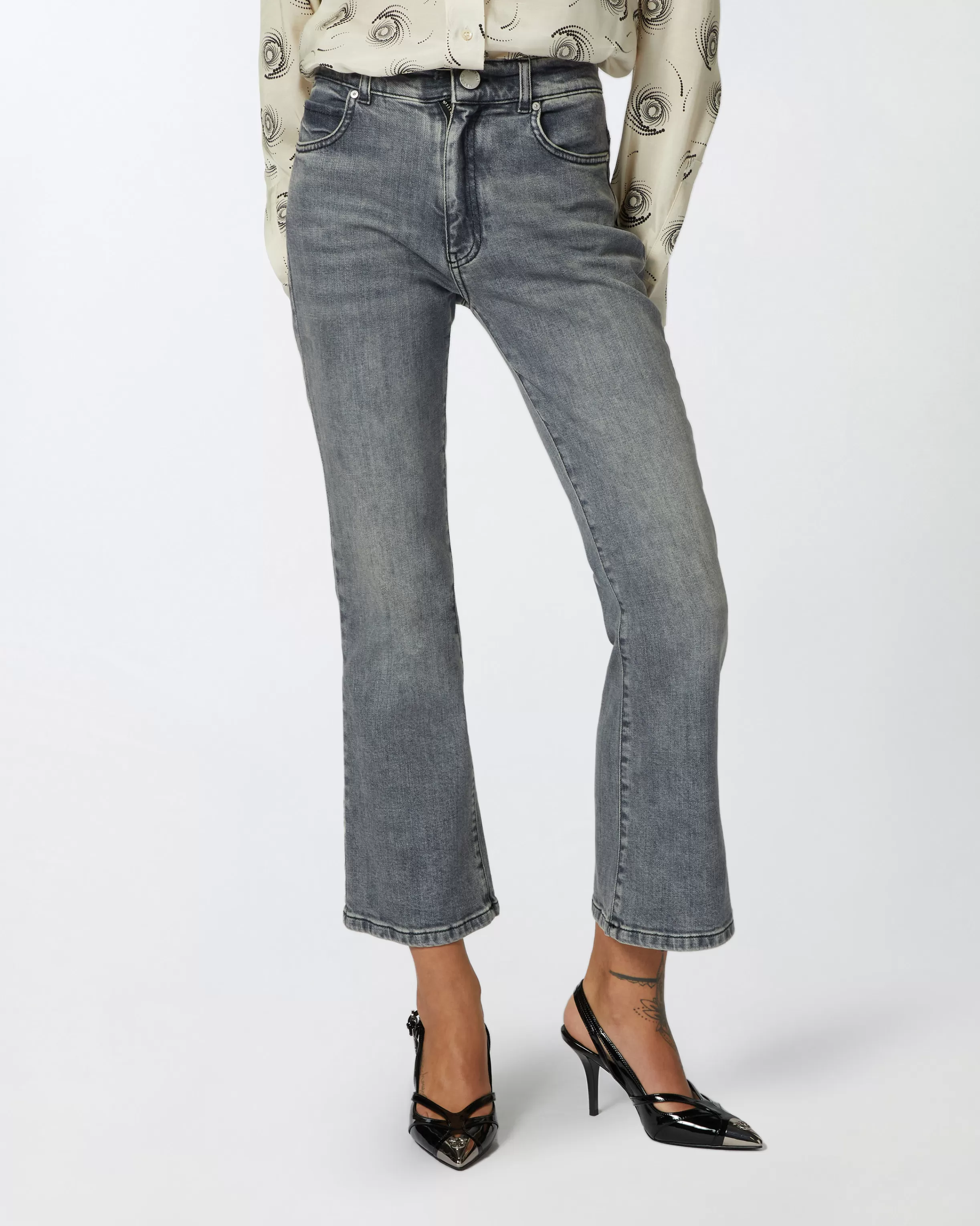 PINKO Vintage grey bootcut jeans