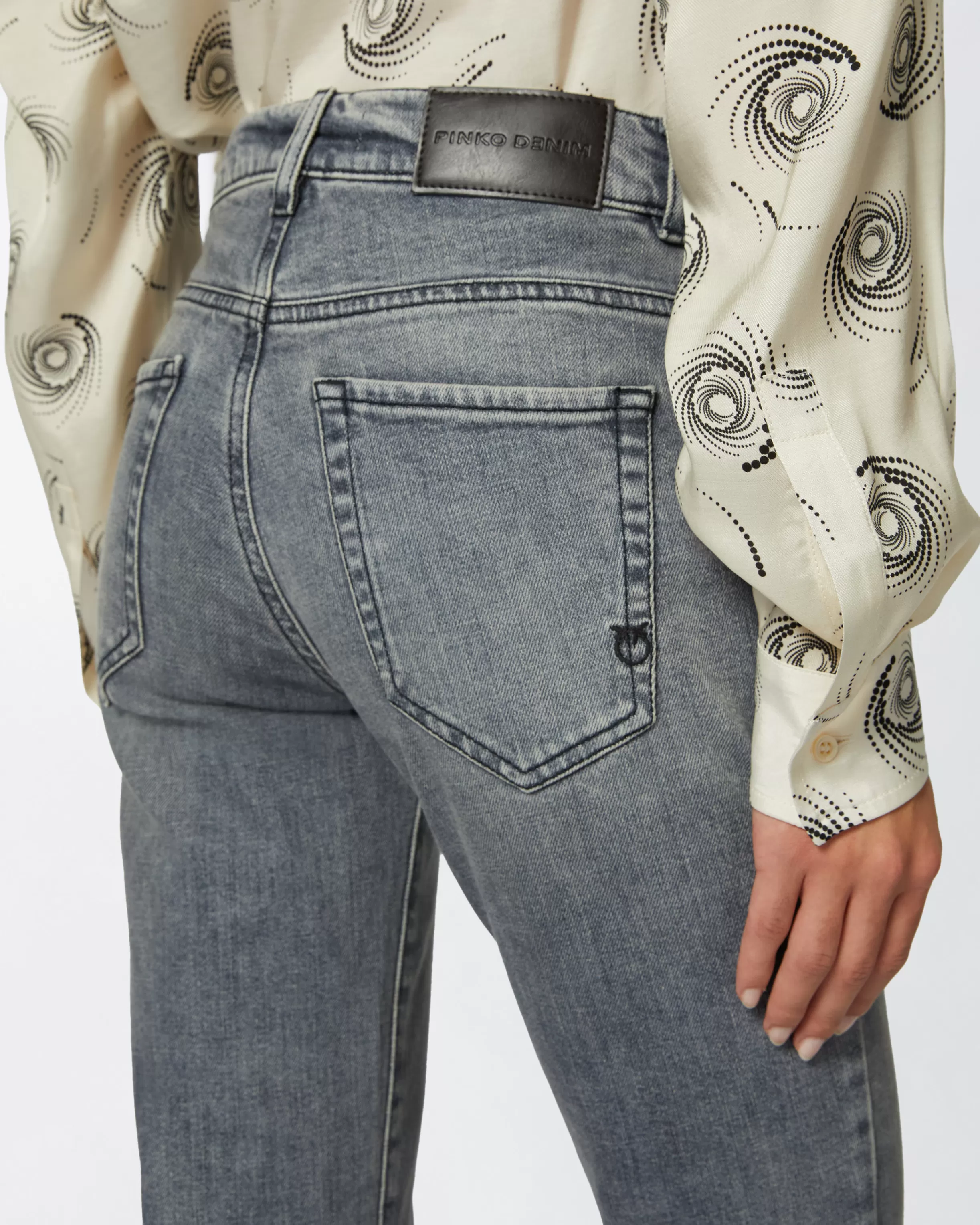 PINKO Vintage grey bootcut jeans