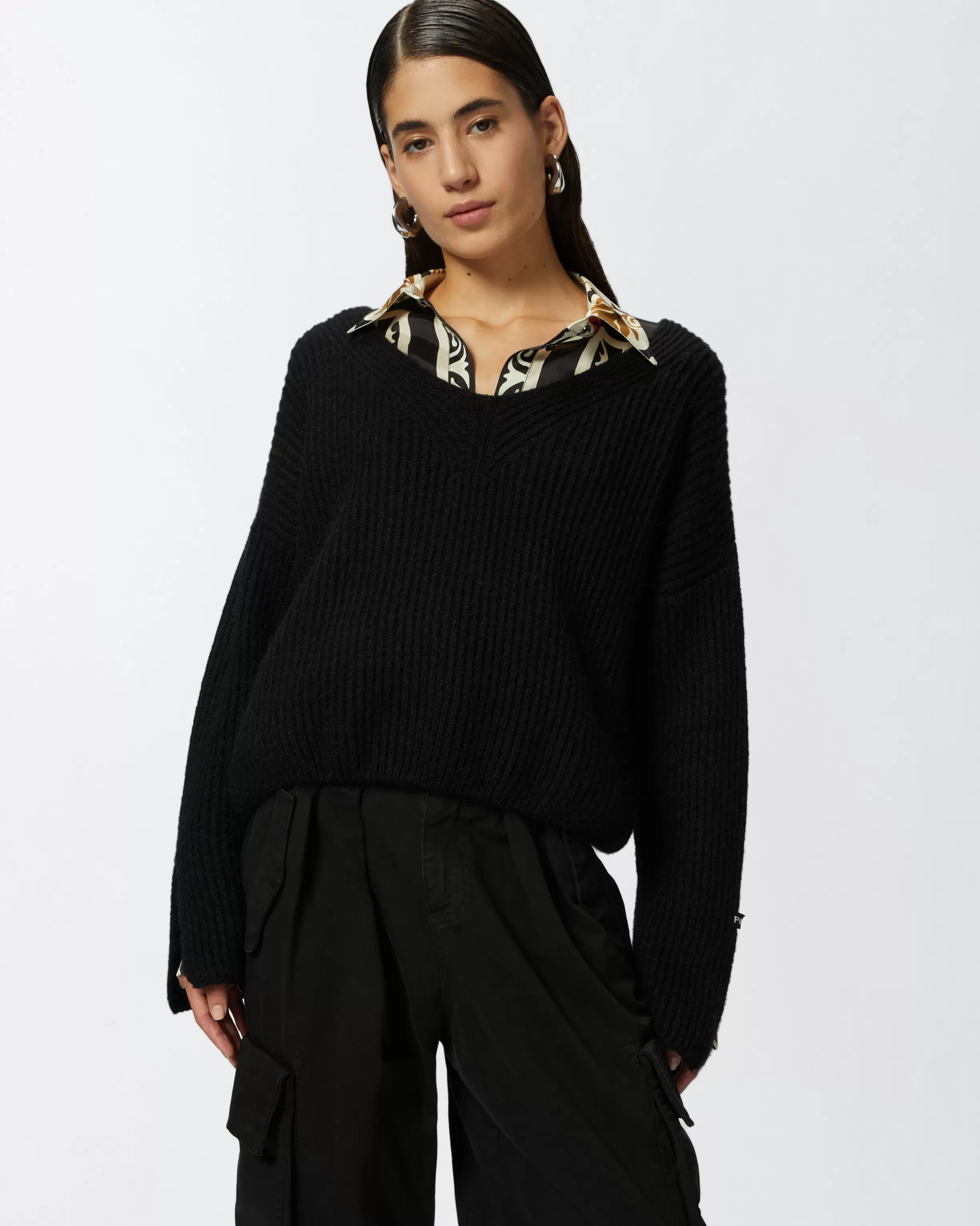 PINKO V-neck rib jumper