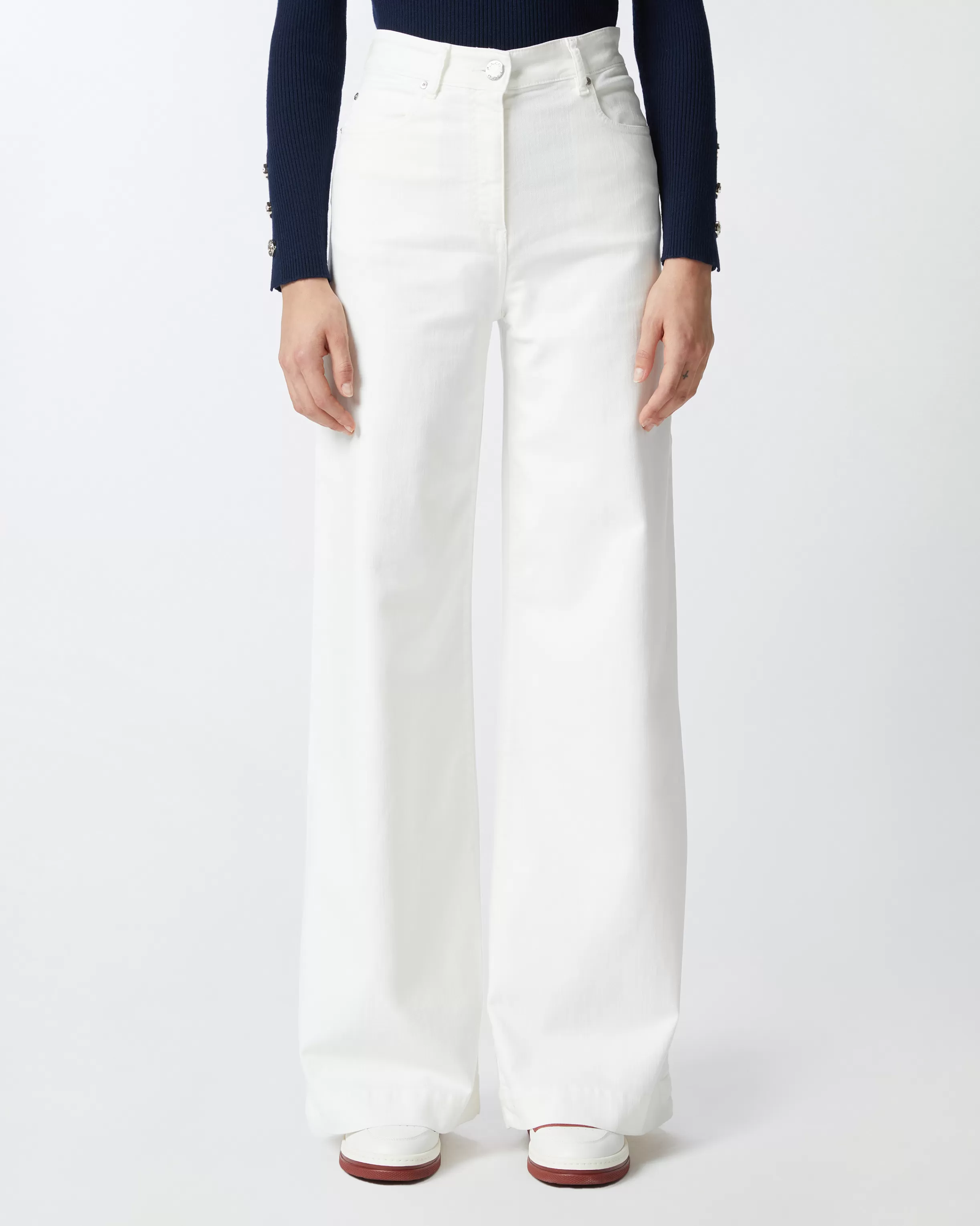 PINKO Wide-leg trousers in dyed twill